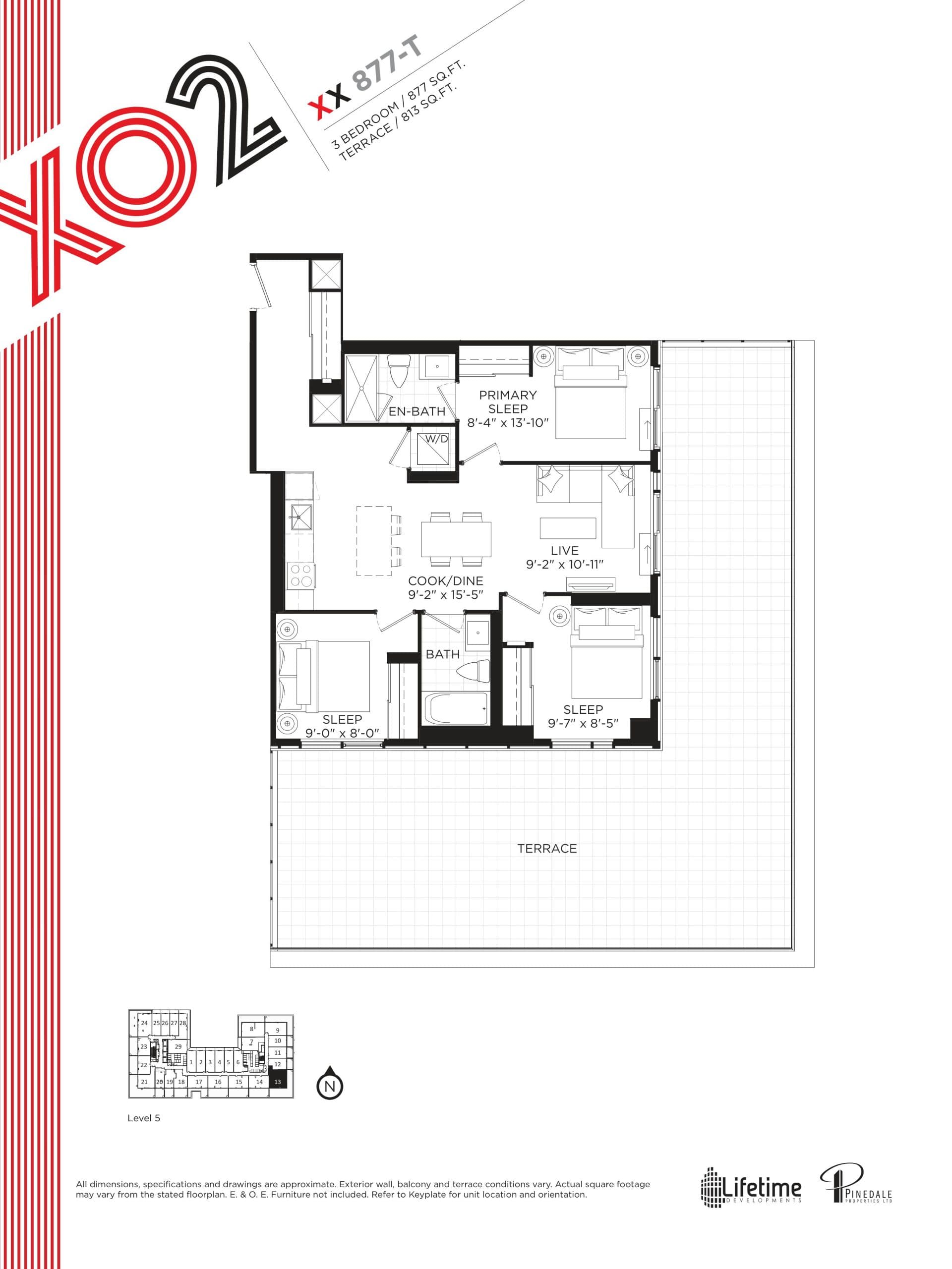 XX 877-T Floor Plan at XO2 Condos - 877 sq.ft