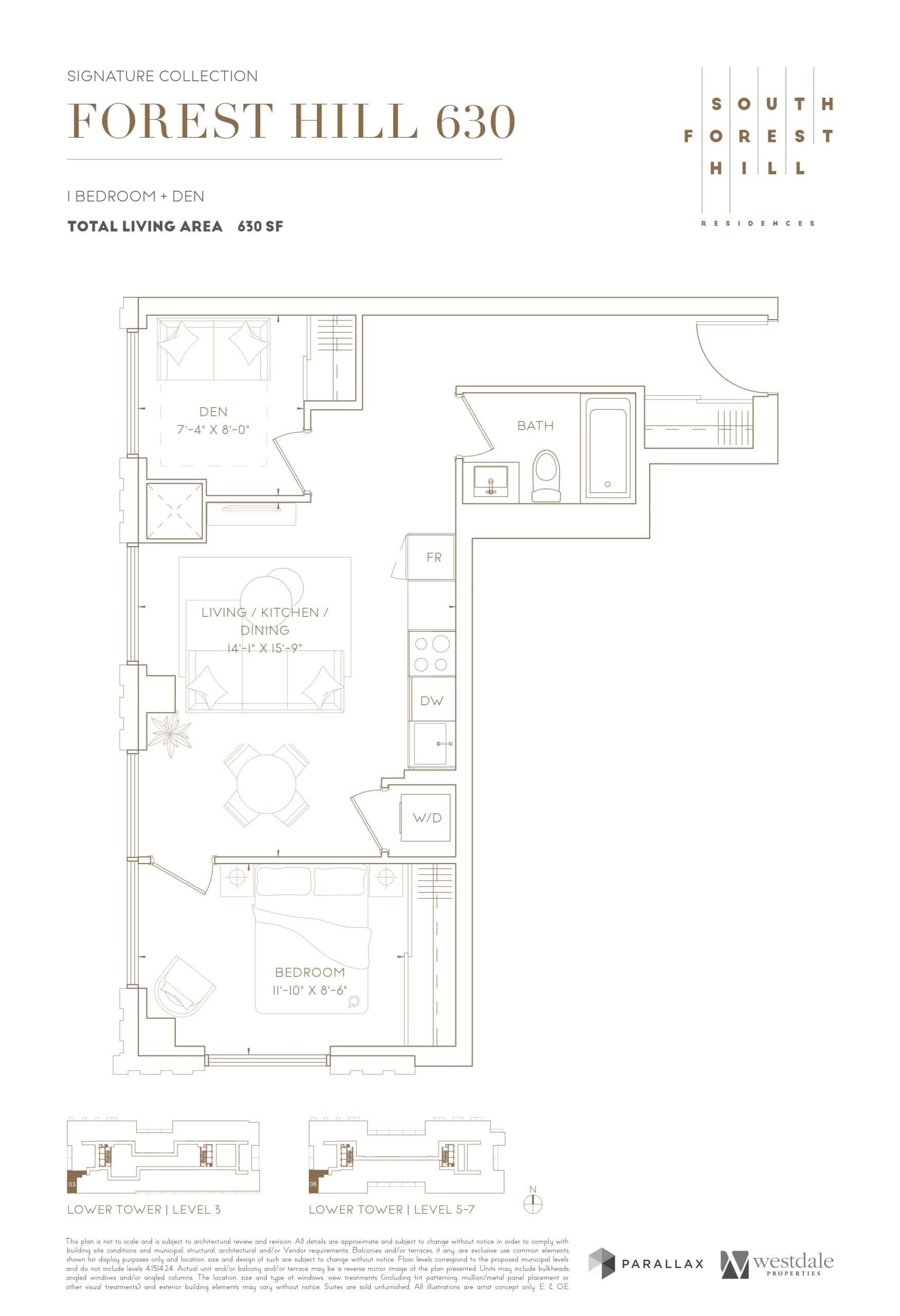 Forest Hill 630 Floor Plan at South Forest Hill Residences - 630 sq.ft