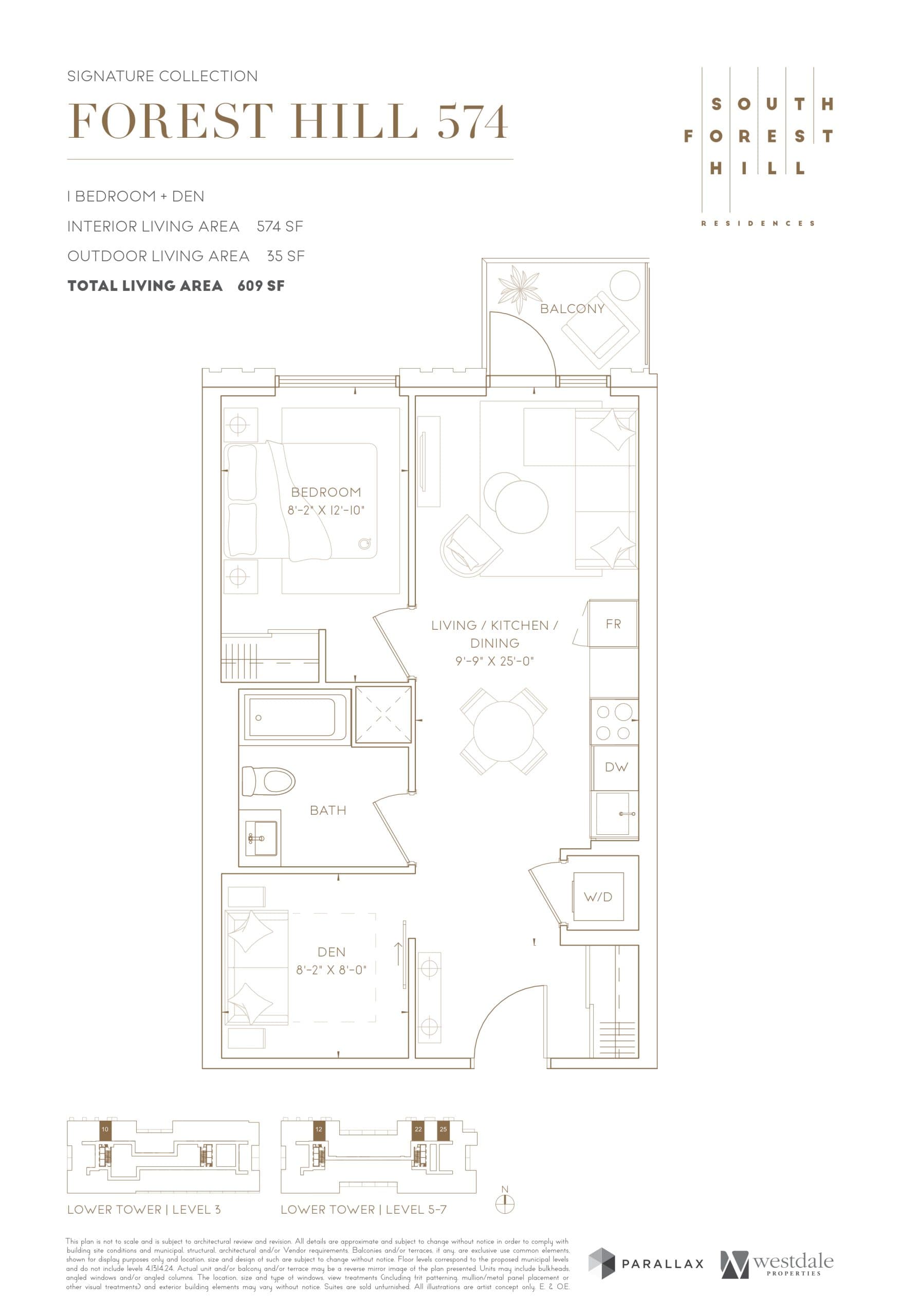 Forest Hill 574 Floor Plan at South Forest Hill Residences - 574 sq.ft