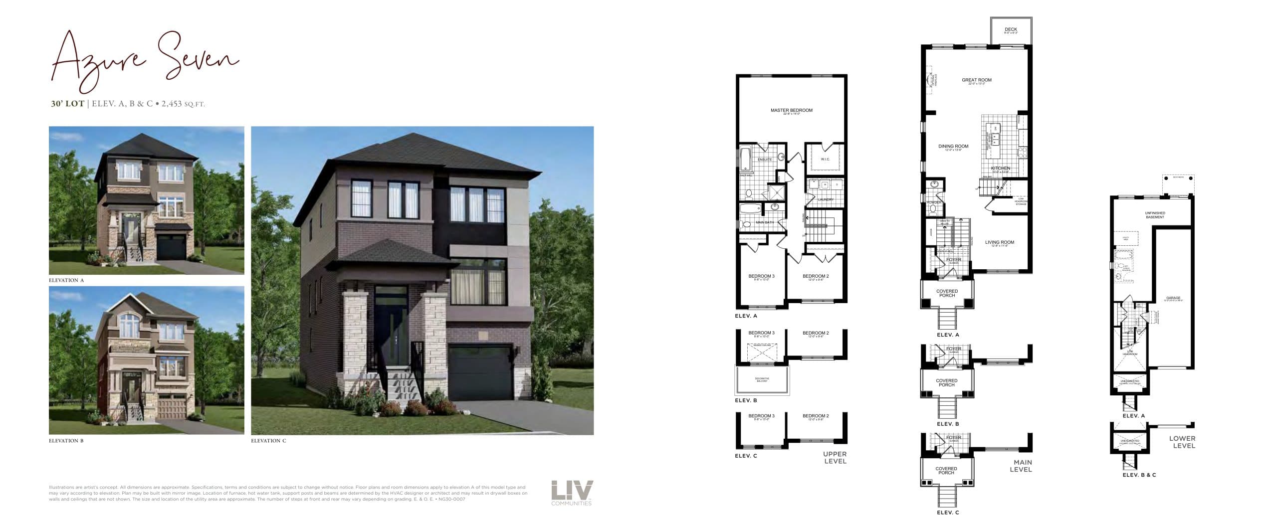 Azure Seven Floor Plan at Nature’s Grand Towns - 2453 sq.ft