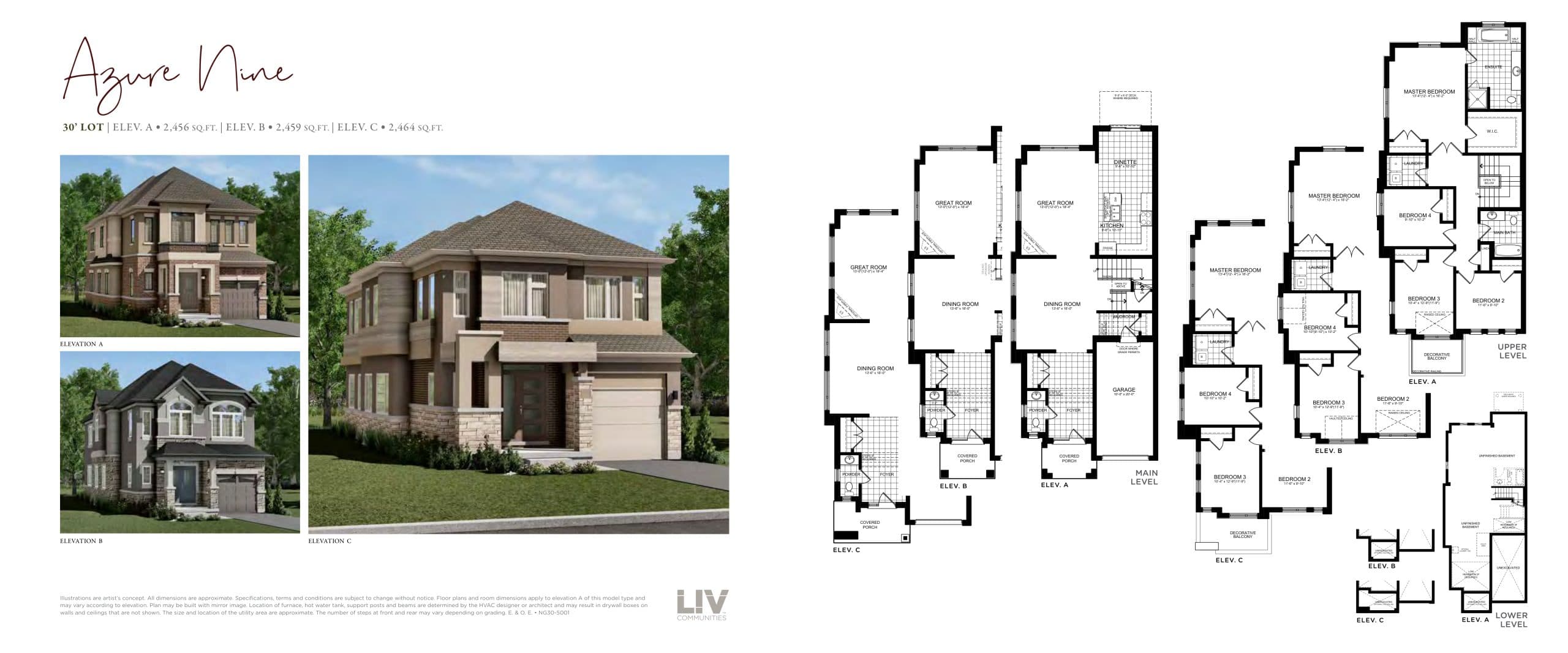 Azure Nine Floor Plan at Nature’s Grand Towns - 2456 sq.ft