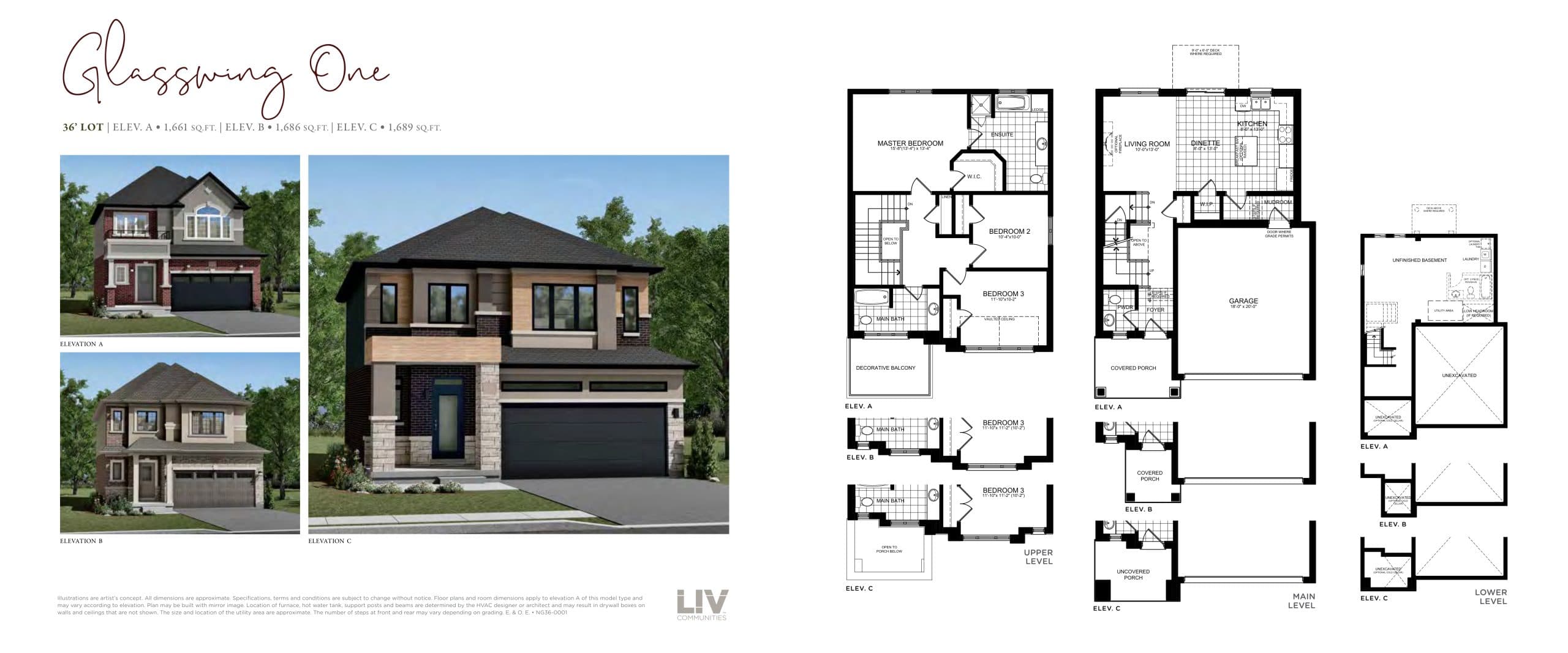 Glasswing One Floor Plan at Nature’s Grand Towns - 1702 sq.ft