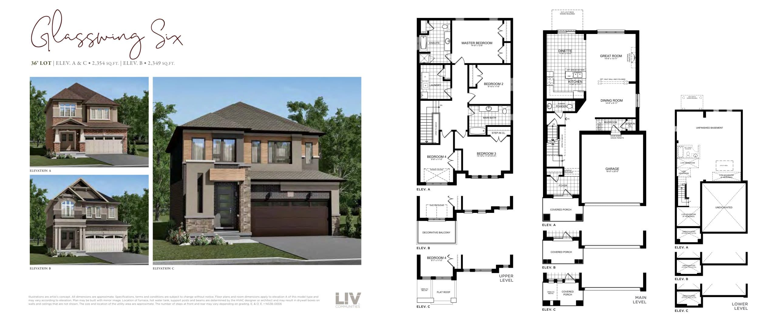 Glasswing Six Floor Plan at Nature’s Grand Towns - 2354 sq.ft