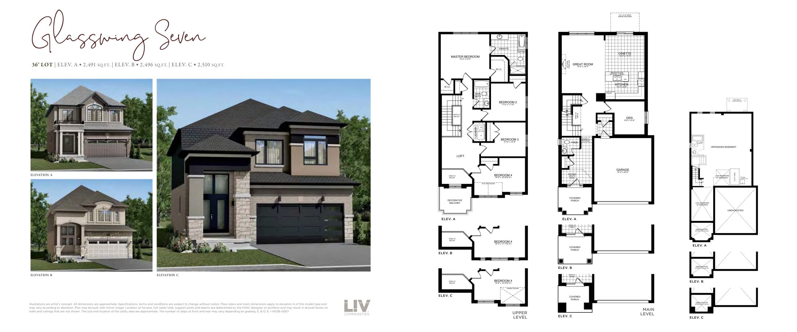 Glasswing Seven Floor Plan at Nature’s Grand Towns - 2491 sq.ft