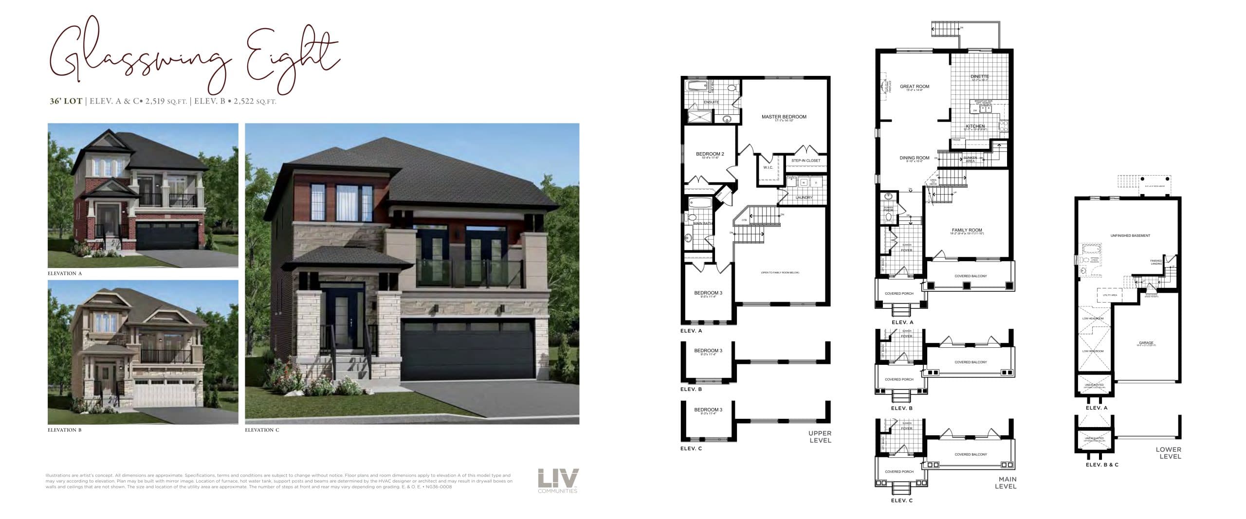 Glasswing Eight Floor Plan at Nature’s Grand Towns - 2519 sq.ft