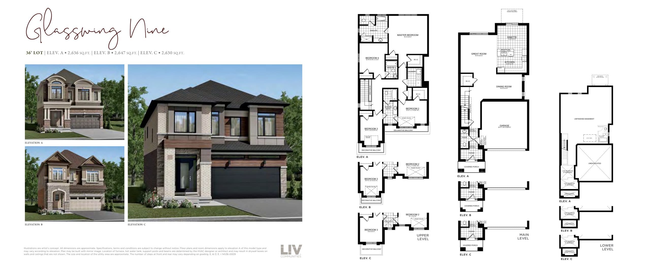 Glasswing Nine Elev A Floor Plan at Nature’s Grand Towns - 2636 sq.ft