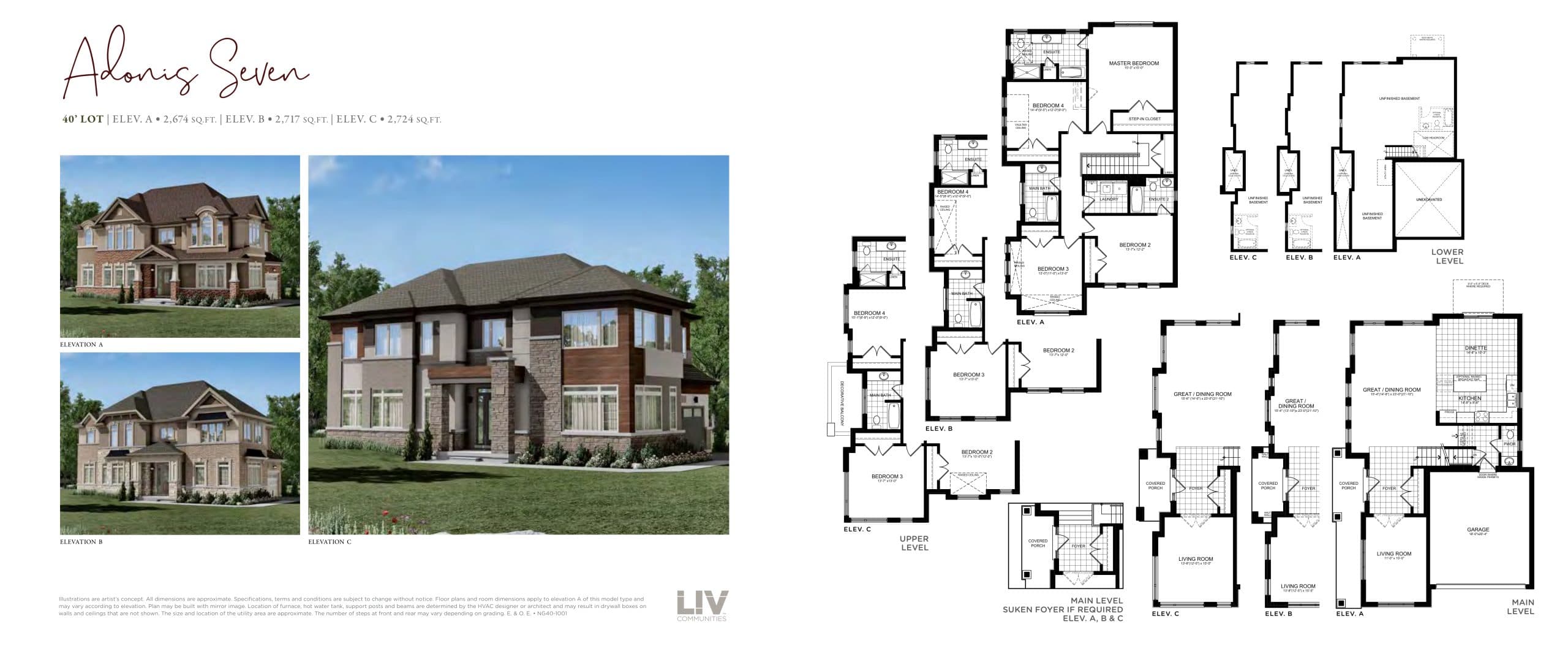 Adonis Seven Floor Plan at Nature’s Grand Towns - 2674 sq.ft