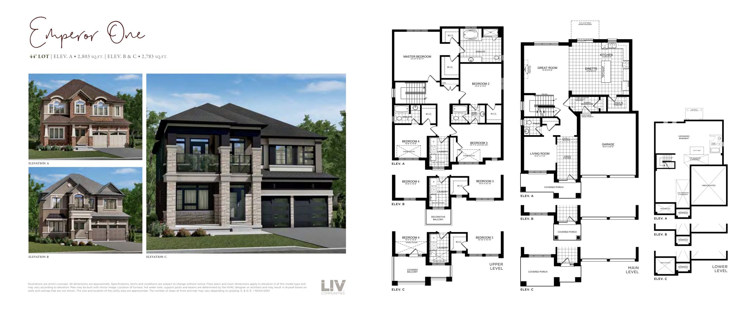 Emperor One Floor Plan at Nature’s Grand Towns - 2803 sq.ft