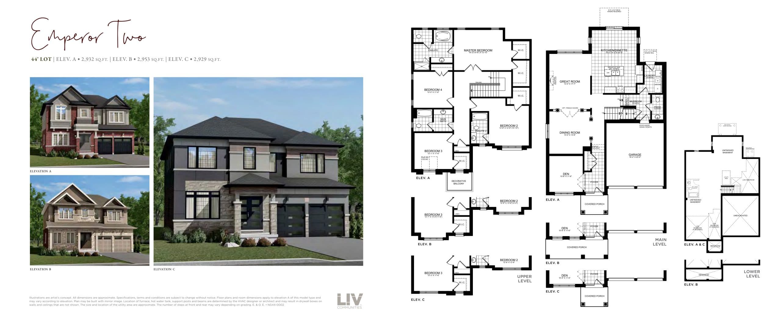 Emperor Two Floor Plan at Nature’s Grand Towns - 2932 sq.ft