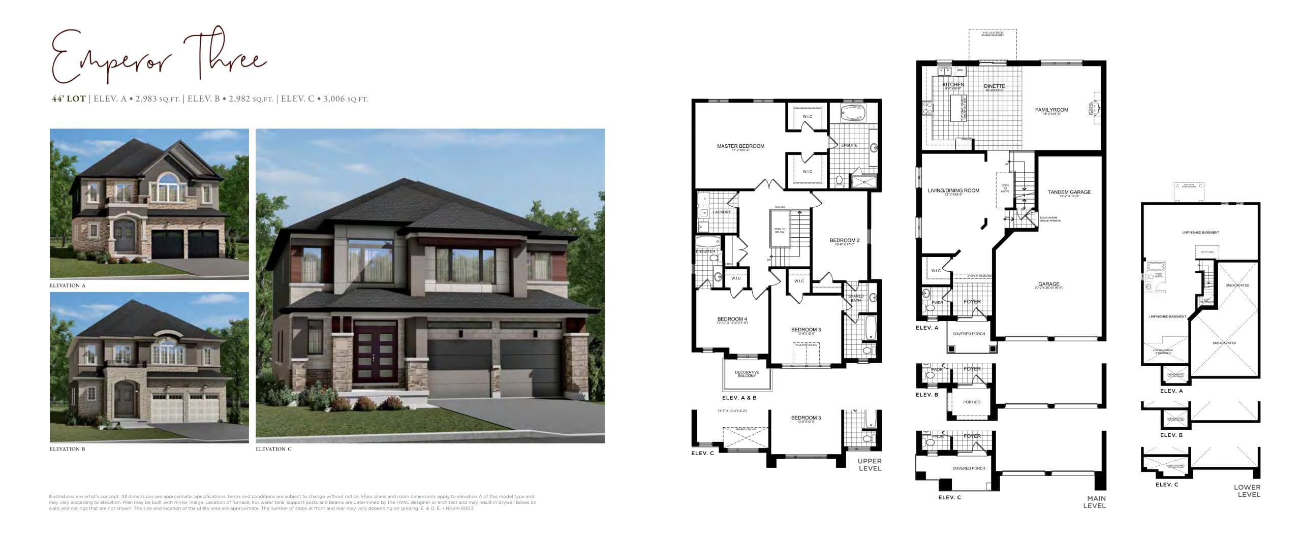 Emperor Three Floor Plan at Nature’s Grand Towns - 2983 sq.ft