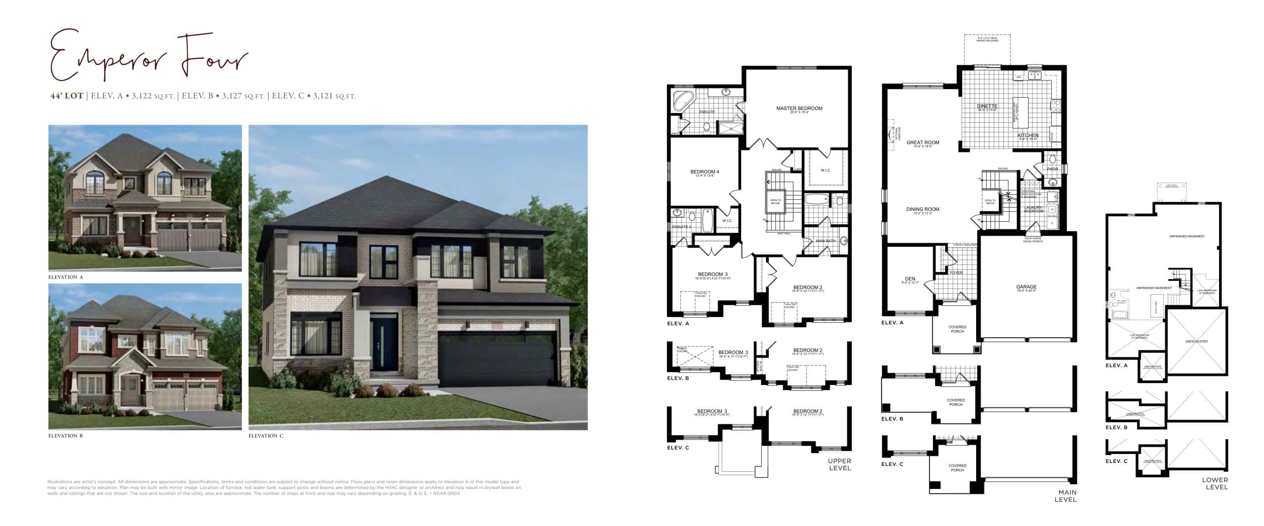 Emperor Four Floor Plan at Nature’s Grand Towns - 3122 sq.ft