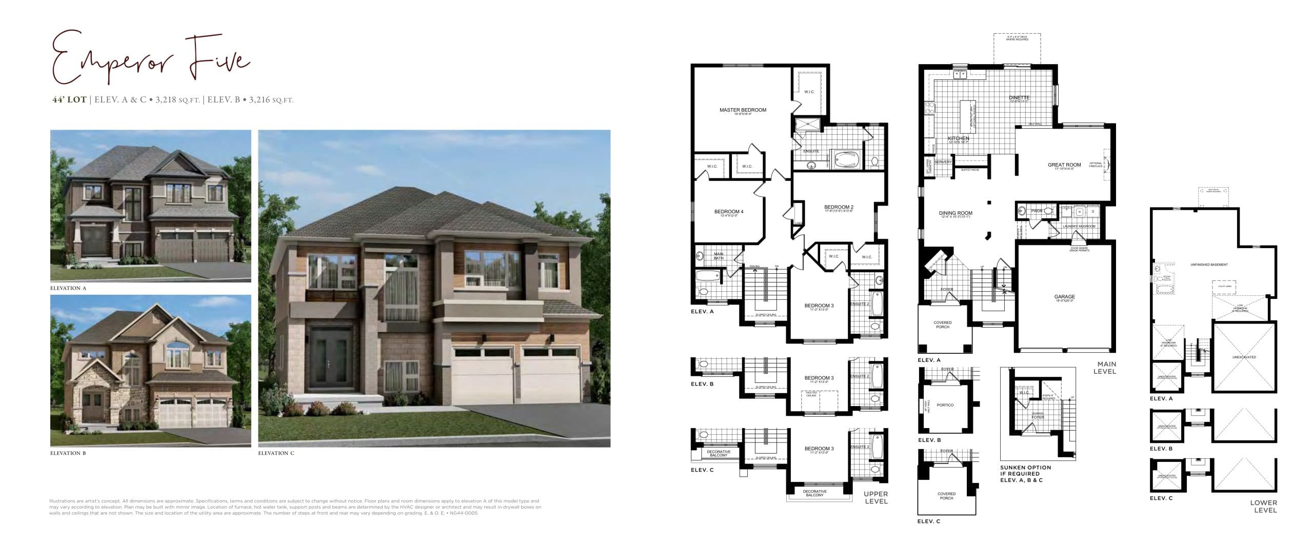Emperor Five Floor Plan at Nature’s Grand Towns - 3218 sq.ft