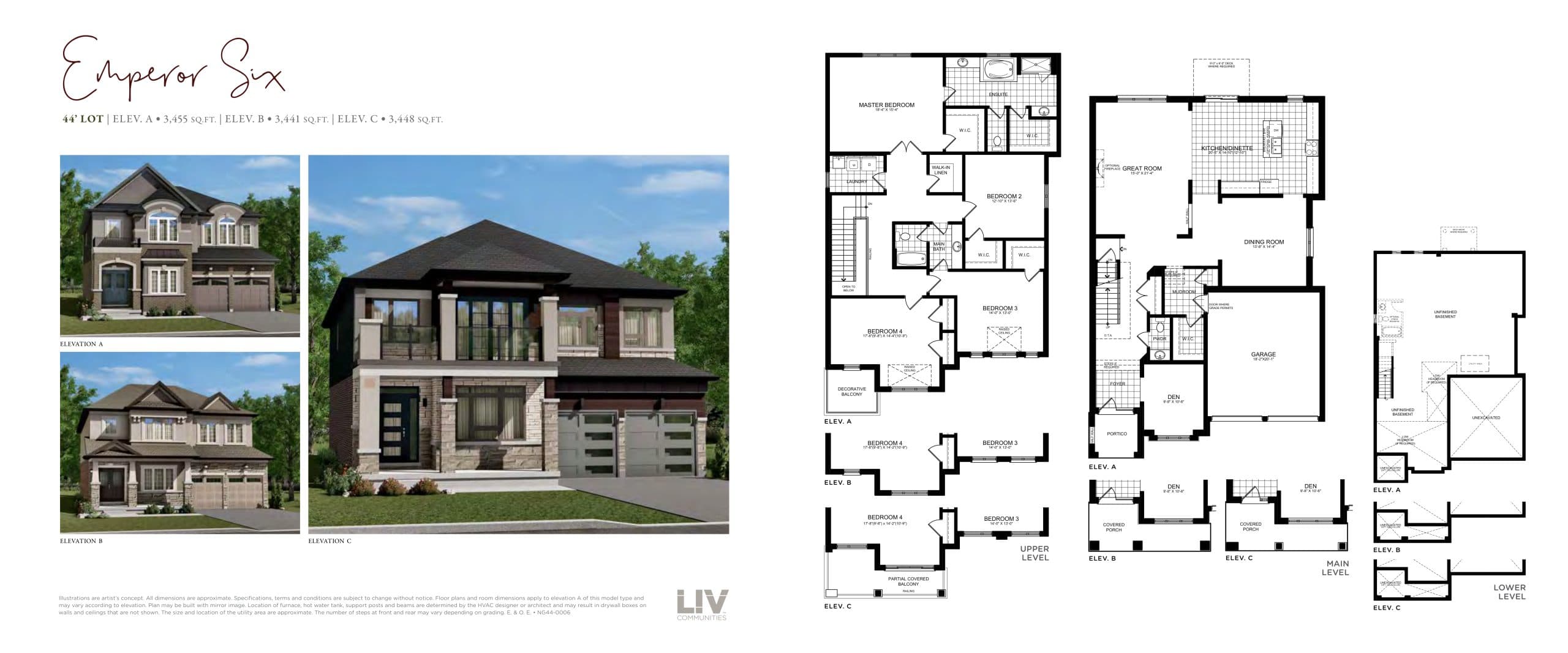 Emperor Six Elev C Lot 23 Floor Plan at Nature’s Grand Towns - 3448 sq.ft