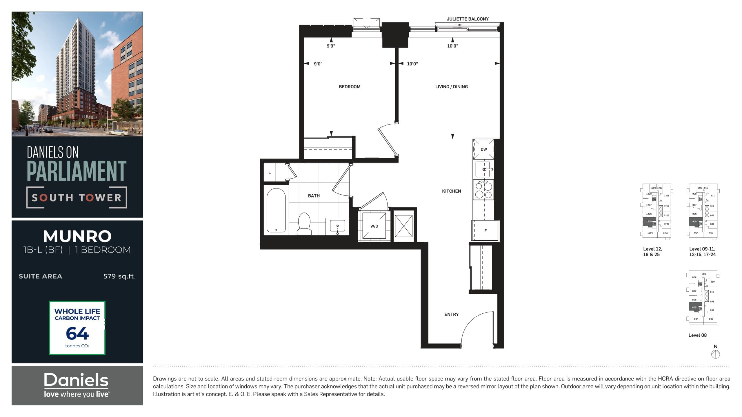Munro Floor Plan at Daniels on Parliament South Tower Condos - 579 sq.ft