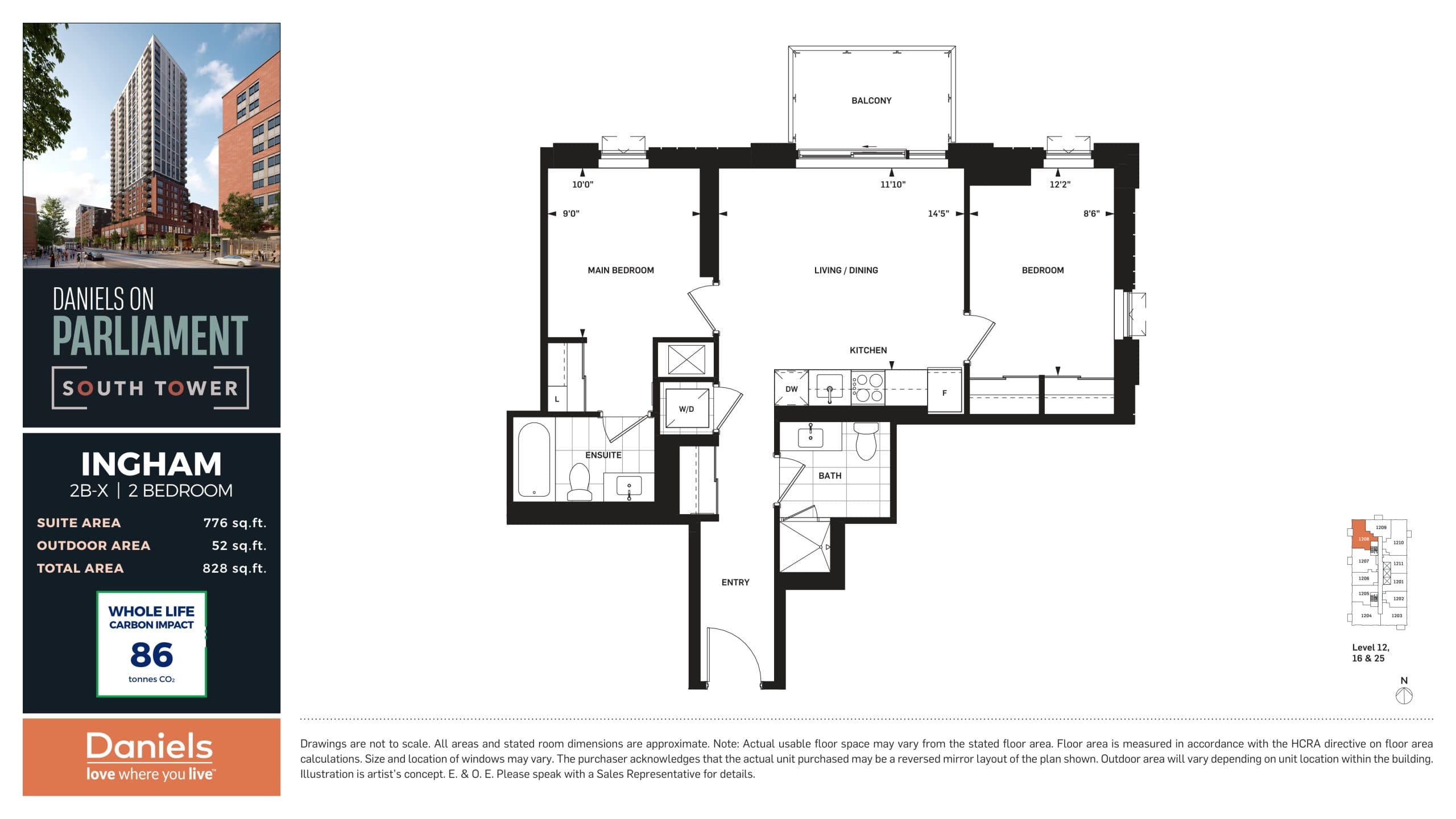 Ingham Floor Plan at Daniels on Parliament South Tower Condos - 776 sq.ft