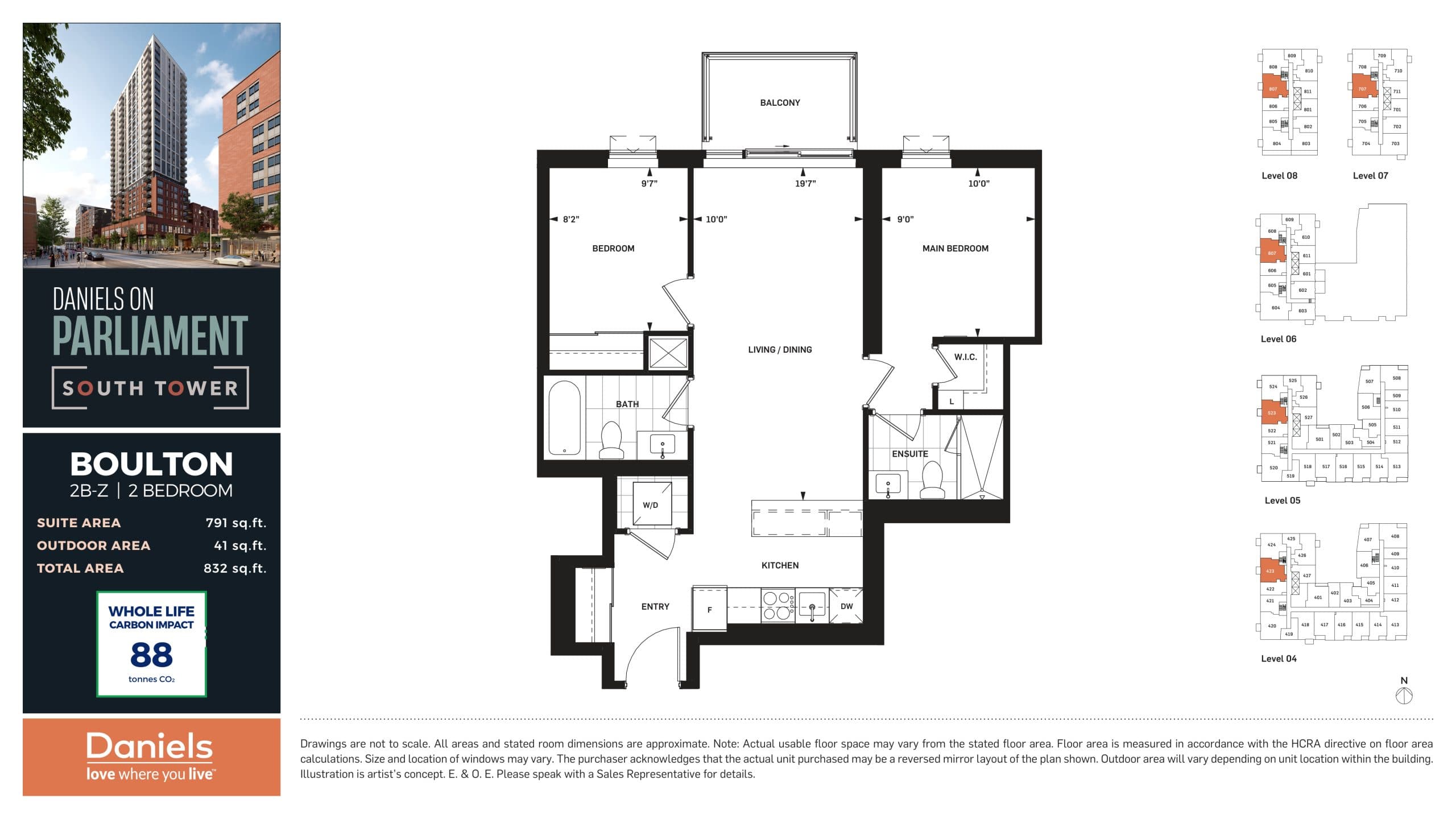 Boulton Floor Plan at Daniels on Parliament South Tower Condos - 791 sq.ft