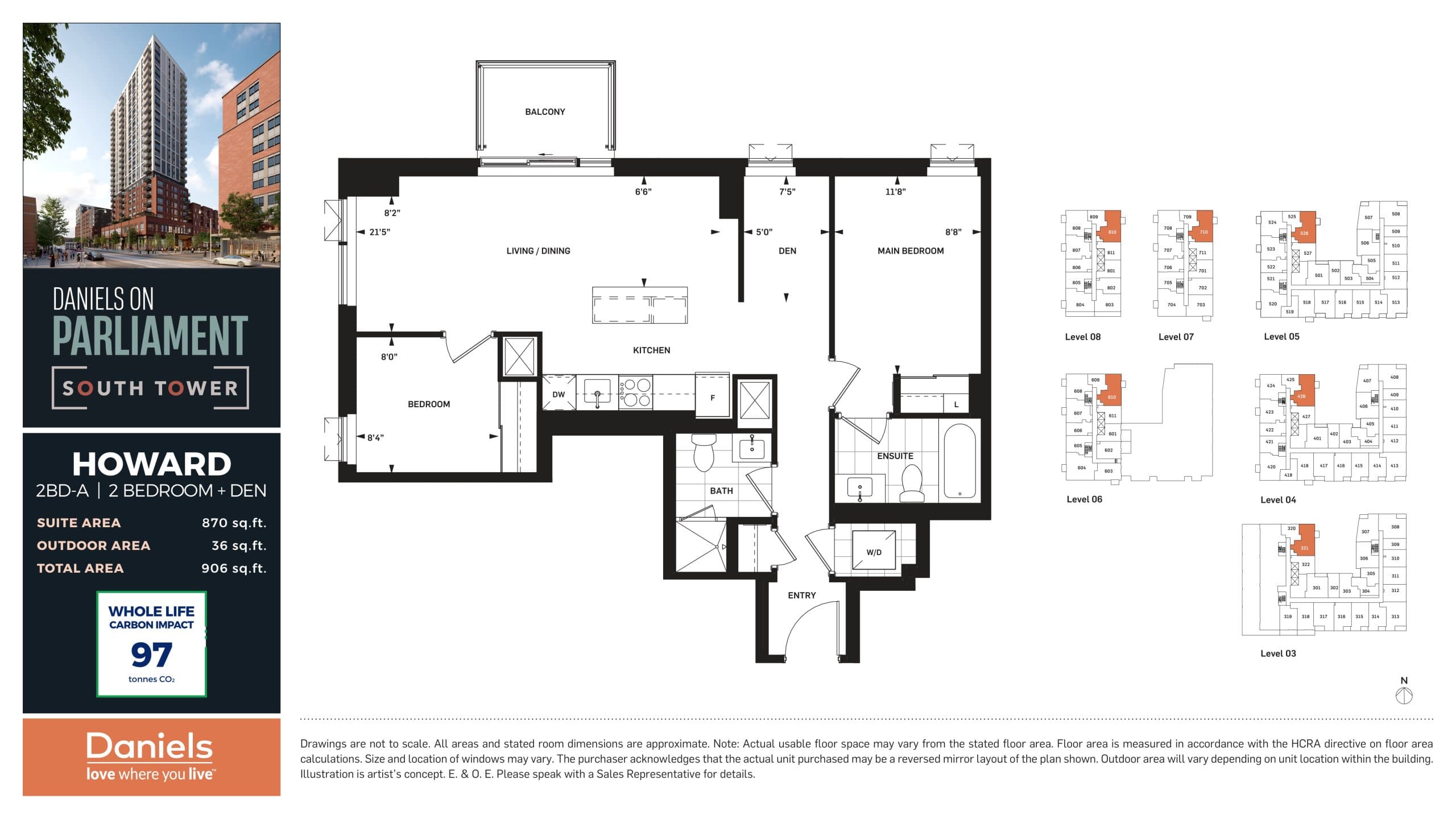 Howard Floor Plan at Daniels on Parliament South Tower Condos - 870 sq.ft