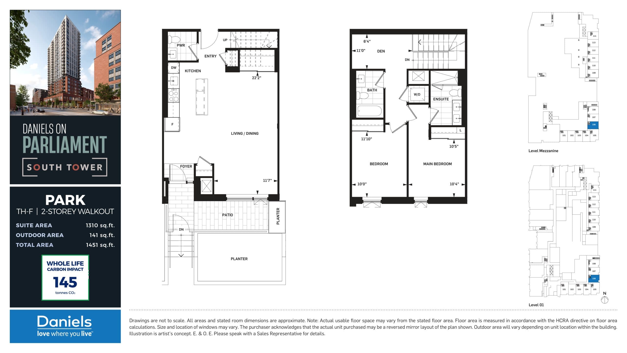 Park Floor Plan at Daniels on Parliament South Tower Condos - 1310 sq.ft