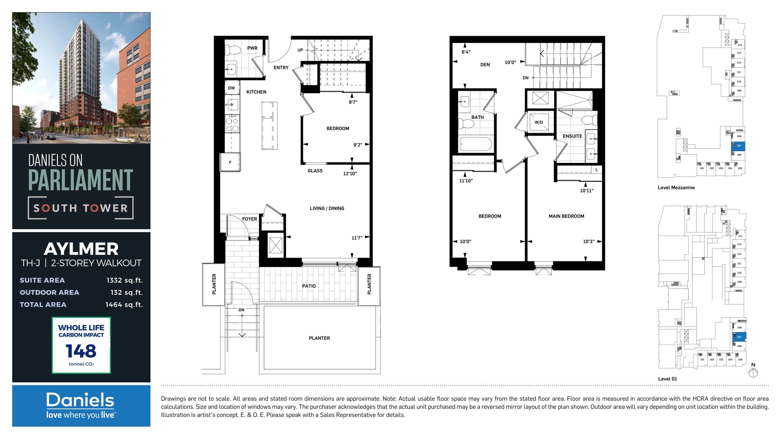 Aylmer Floor Plan at Daniels on Parliament South Tower Condos - 1332 sq.ft