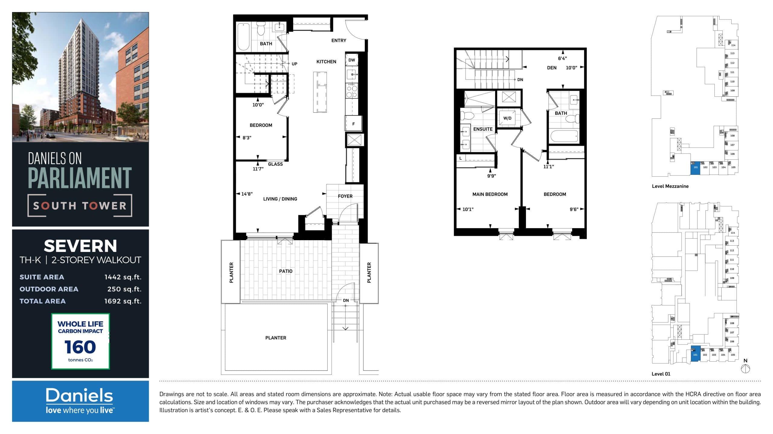 Severn Floor Plan at Daniels on Parliament South Tower Condos - 1442 sq.ft