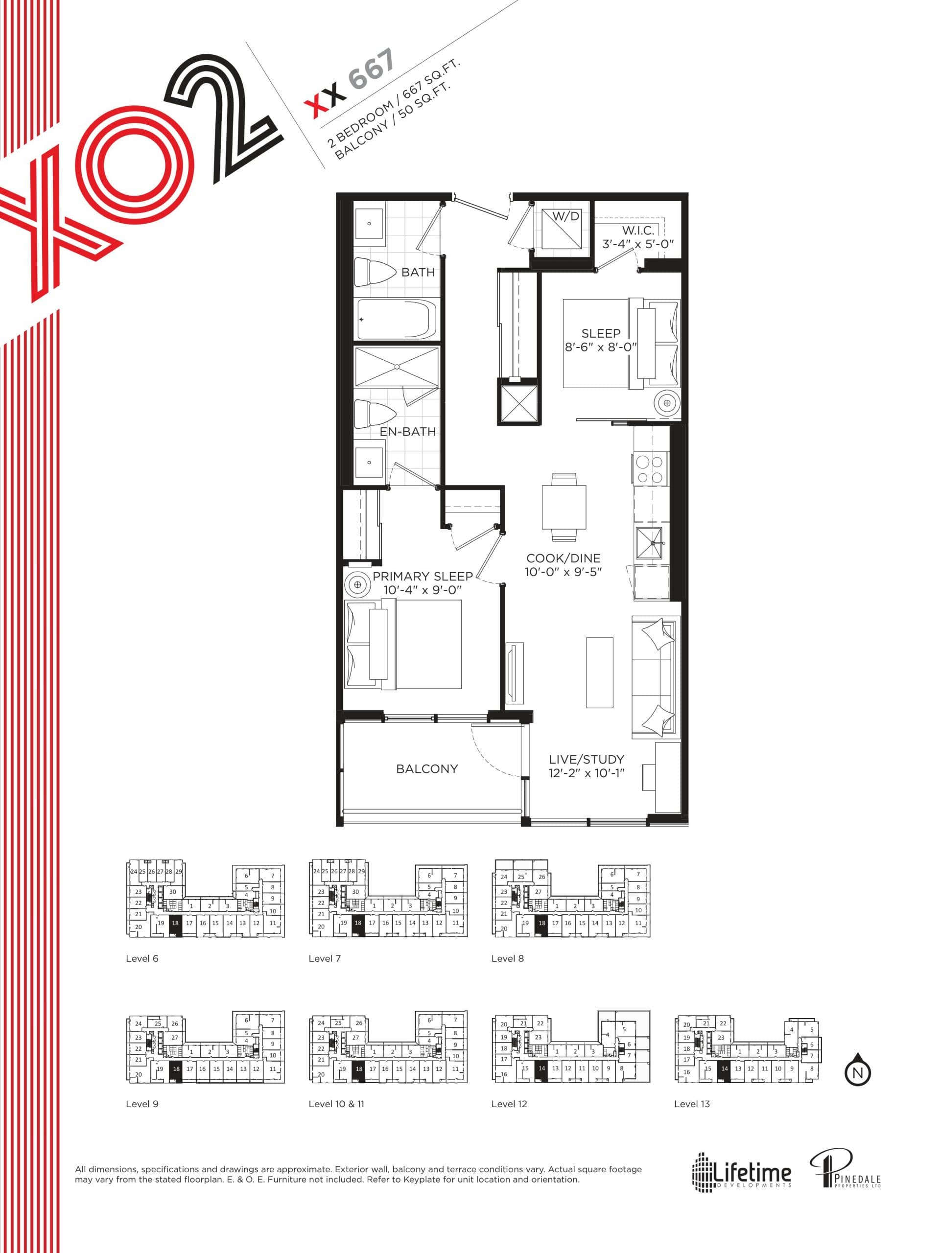 XX 667 Floor Plan at XO2 Condos - 667 sq.ft