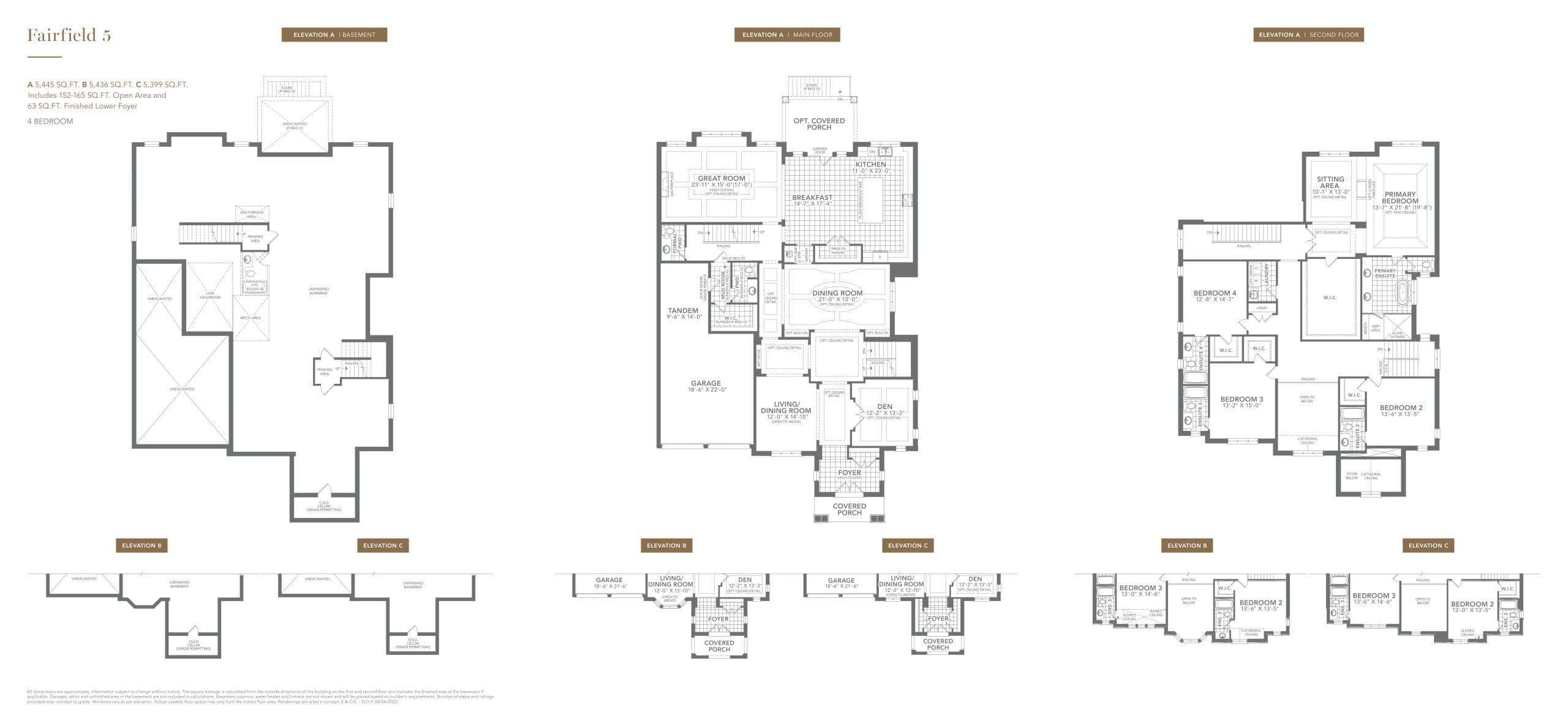 Fairfield 5 Floor Plan at Eversley Estates - 5445 sq.ft