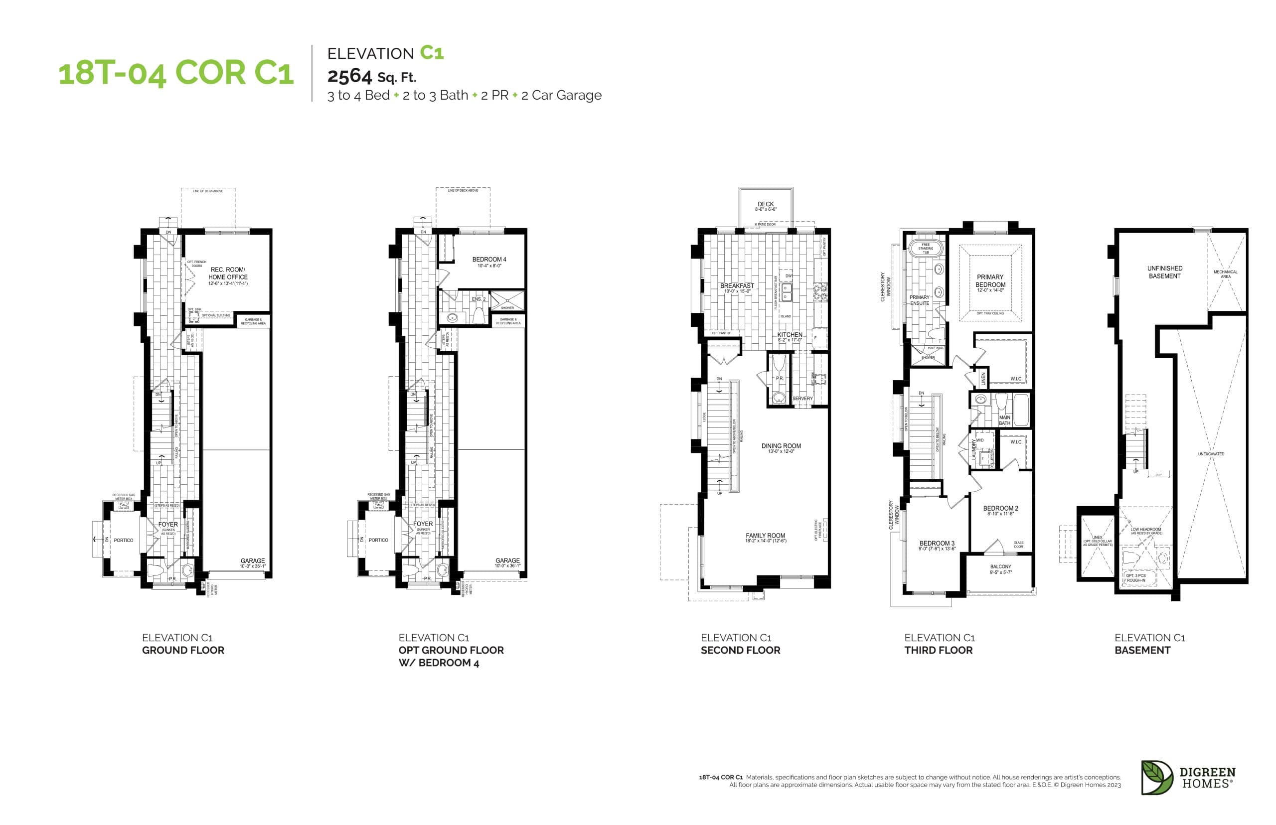 18T-04 Cor C1 Floor Plan at NAVA Oakville Towns Phase 2 - 2564 sq.ft