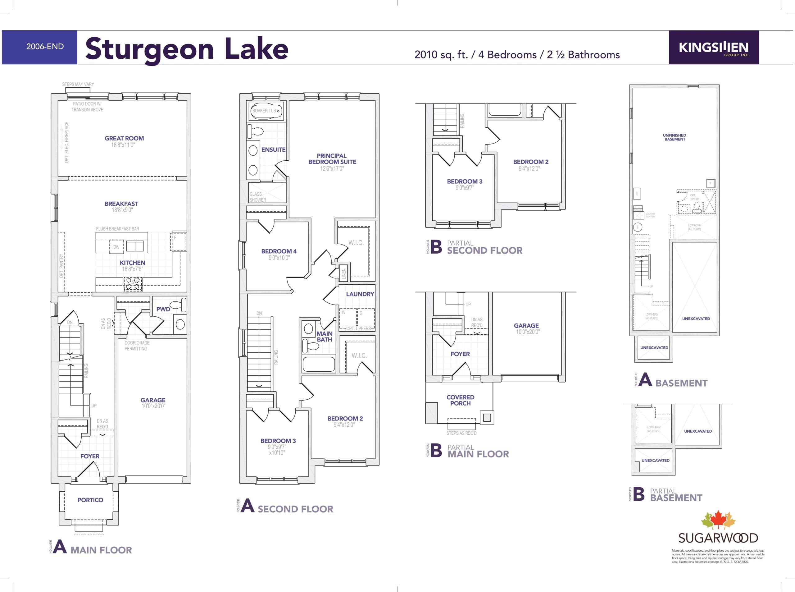 Sturgeon Lake Floor Plan at Sugarwood Phase 1 - 2010 sq.ft