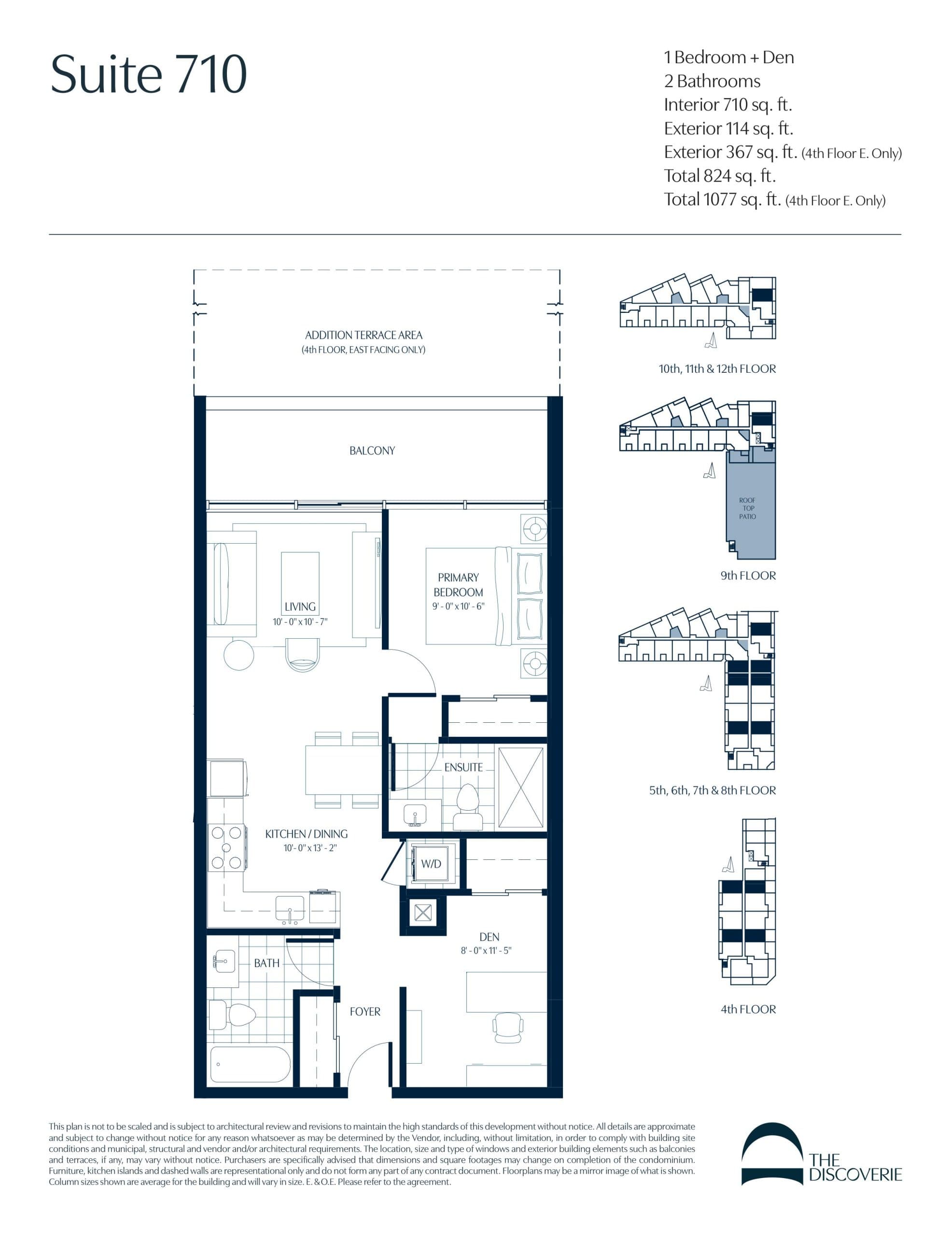 Suite 710 Floor Plan at The Discoverie Condos - 710 sq.ft