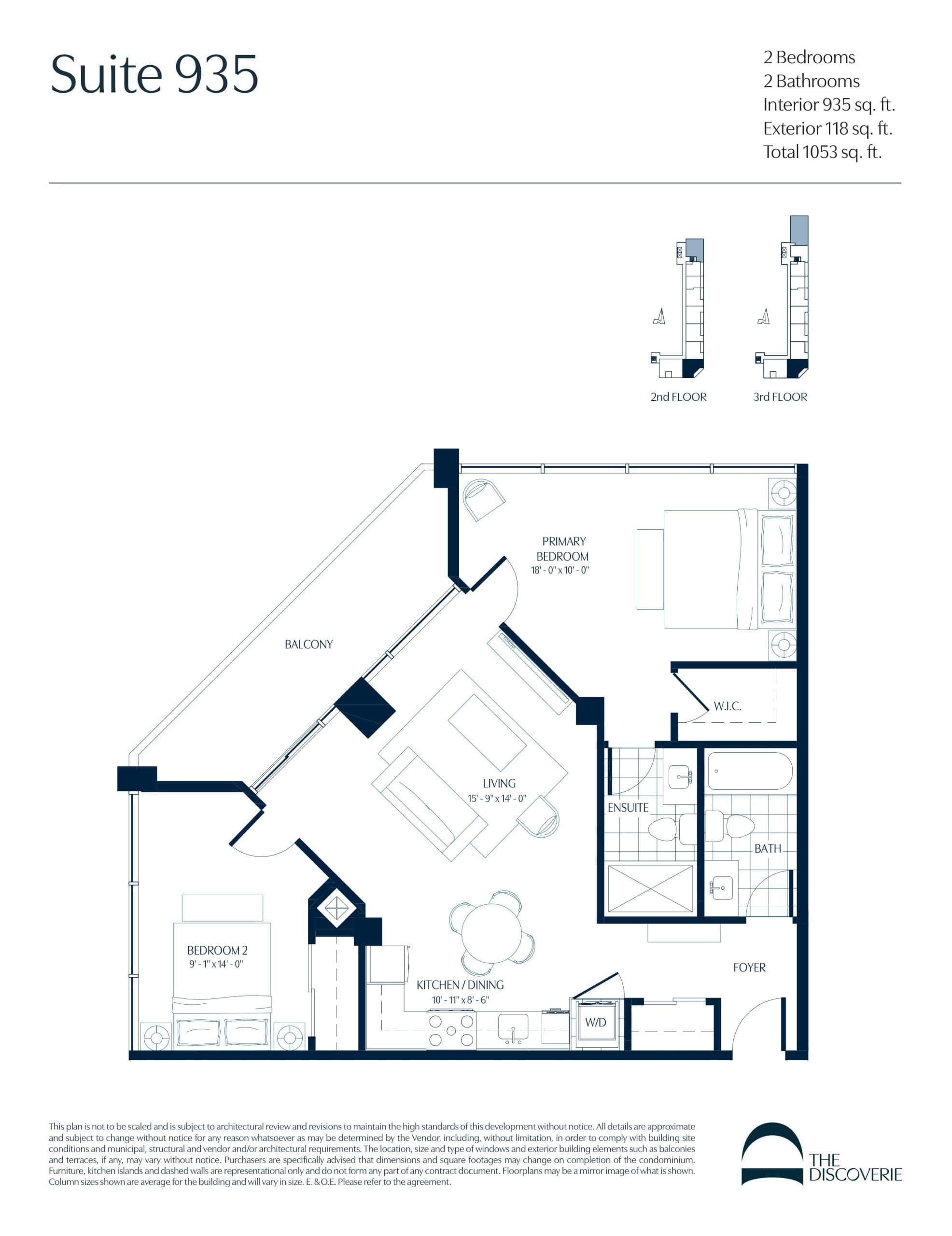 Suite 935 Floor Plan at The Discoverie Condos - 935 sq.ft
