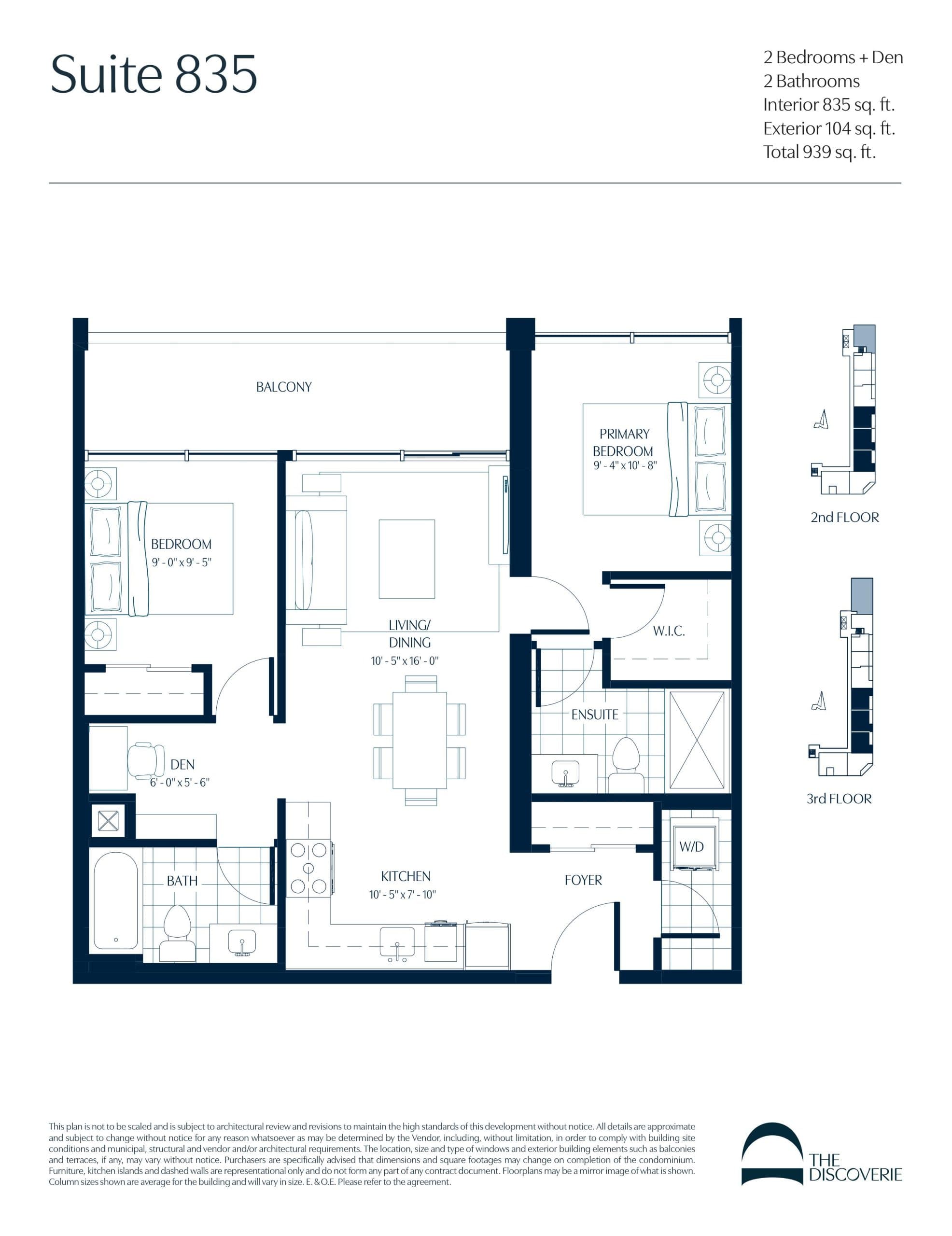 Suite 835 Floor Plan at The Discoverie Condos - 835 sq.ft