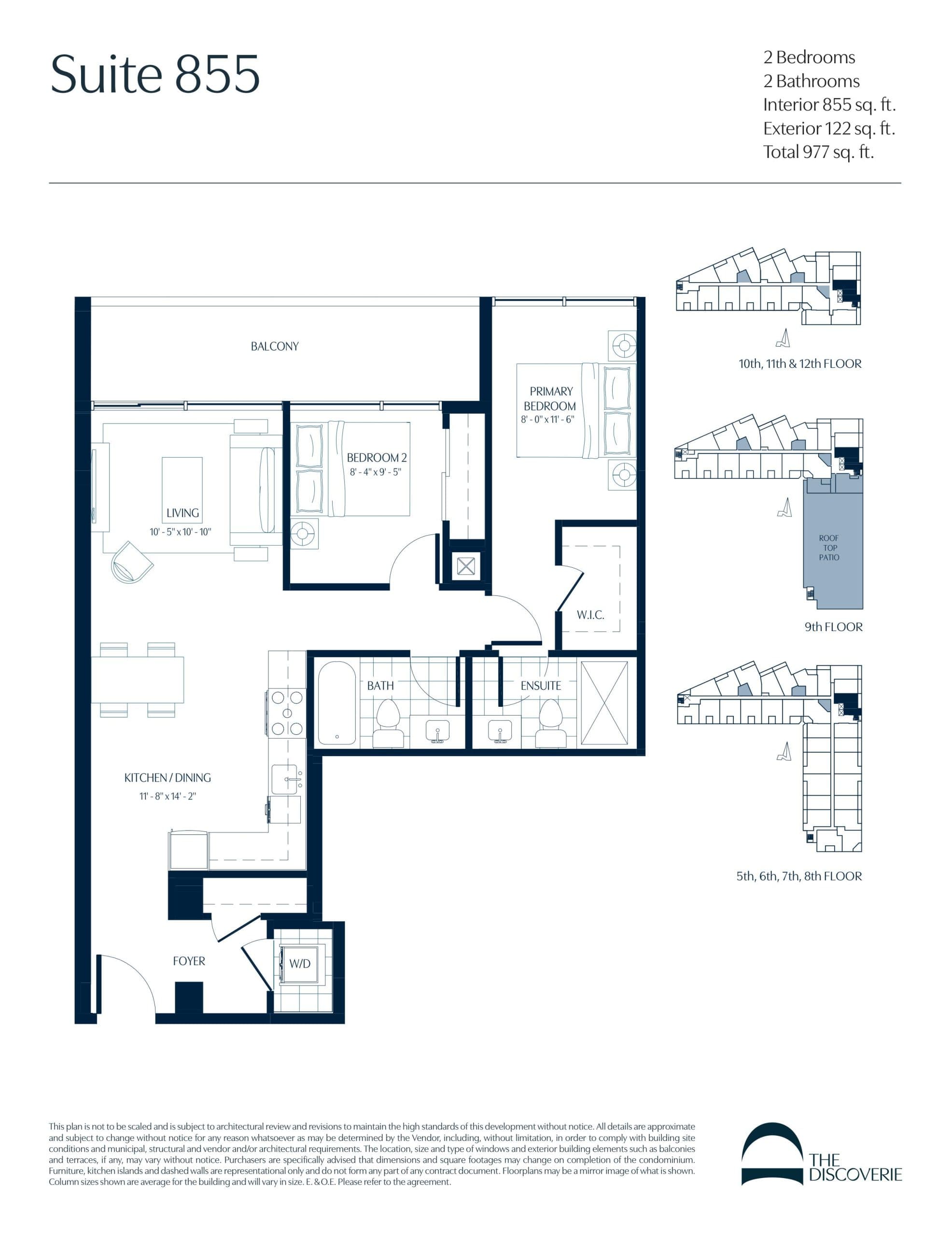 Suite 855 Floor Plan at The Discoverie Condos - 855 sq.ft