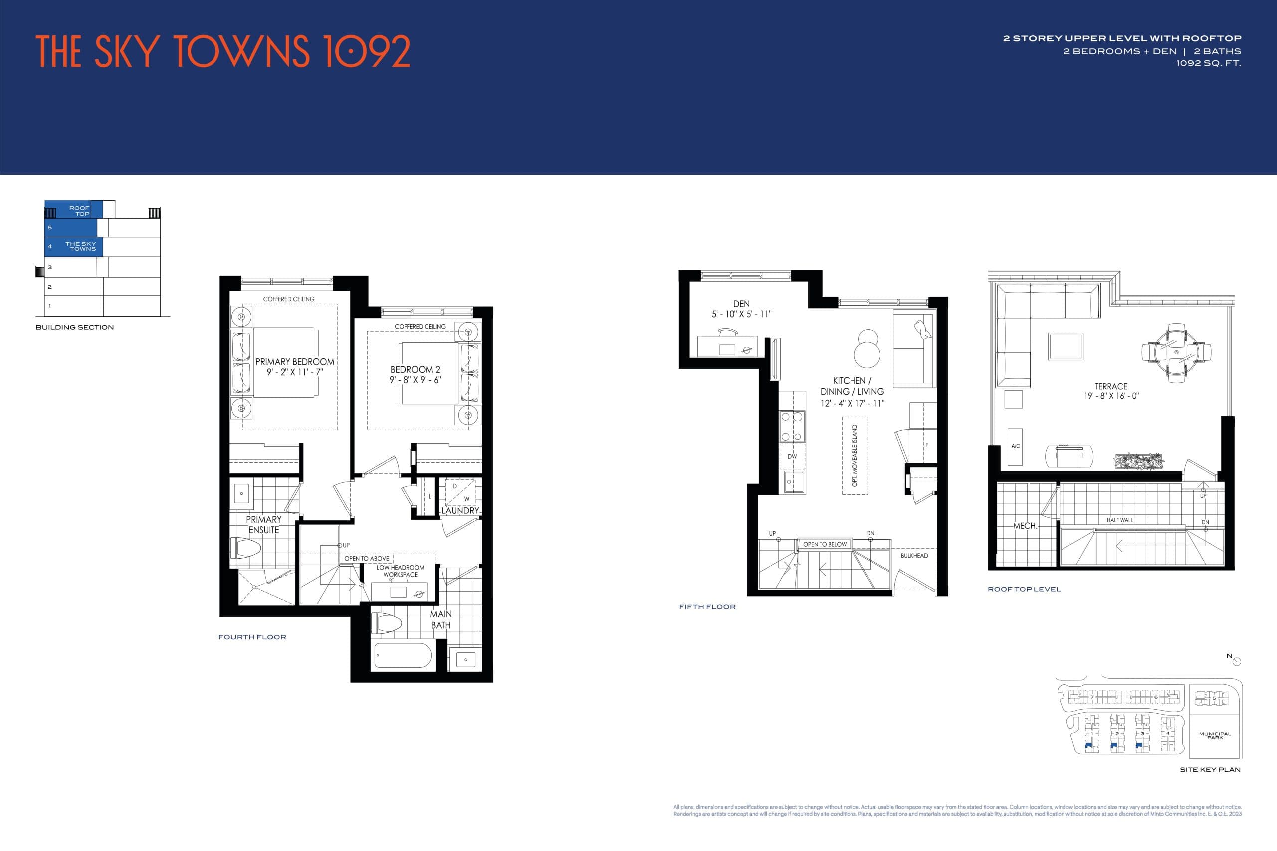 The Sky Towns 1092 Floor Plan at Westshore Towns - 1092 sq.ft