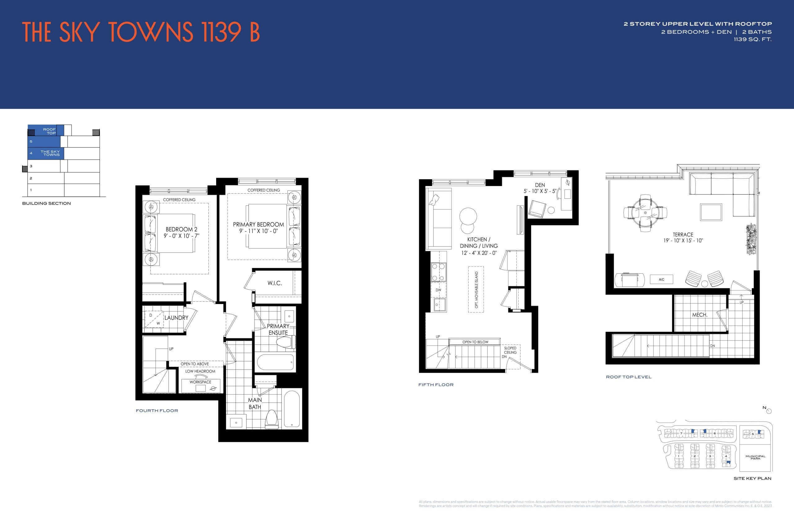 The Sky Towns 1139 B Floor Plan at Westshore Towns - 1139 sq.ft