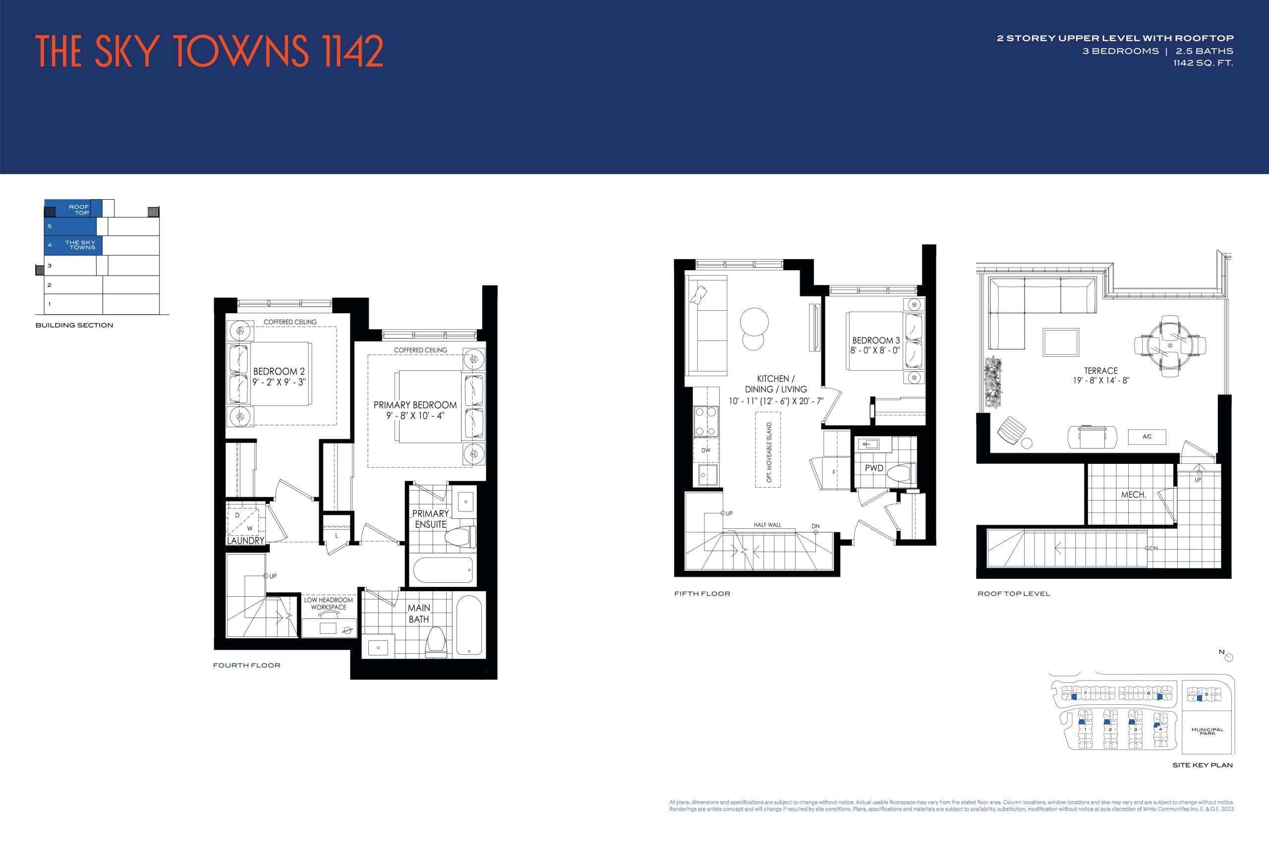 The Sky Towns 1142 Floor Plan at Westshore Towns - 1142 sq.ft