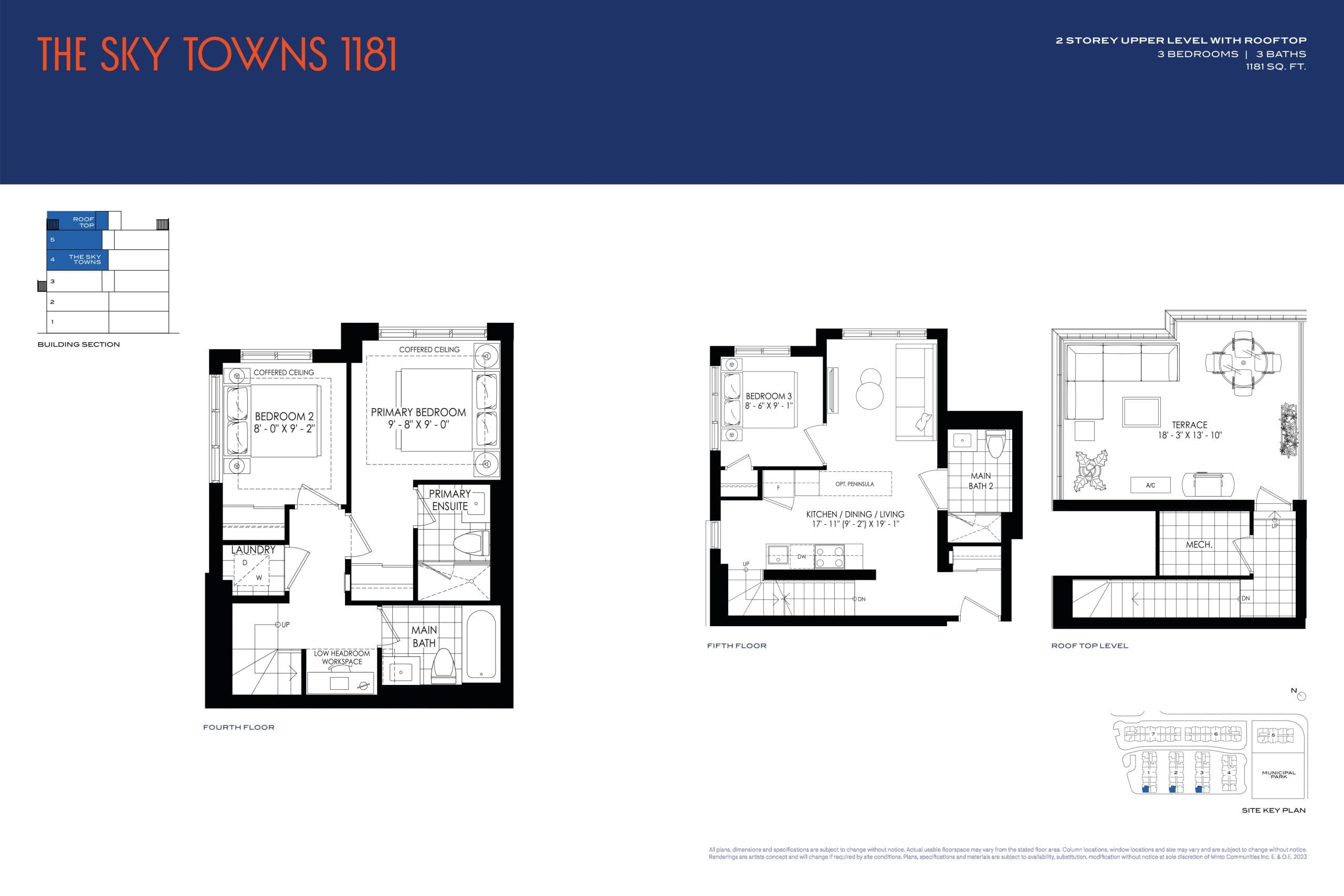The Sky Towns 1181 Floor Plan at Westshore Towns - 1181 sq.ft