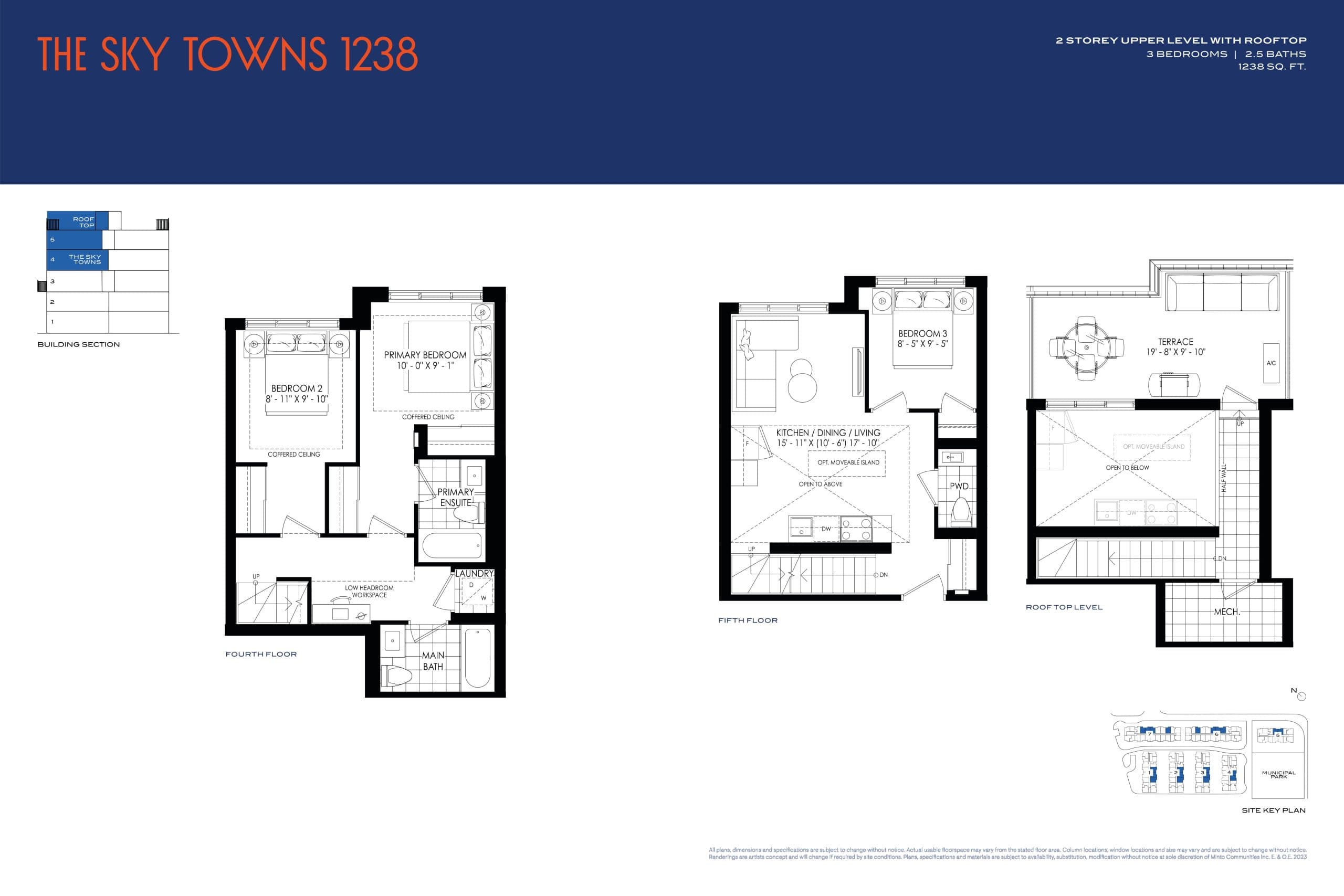 The Sky Towns 1238 Floor Plan at Westshore Towns - 1238 sq.ft
