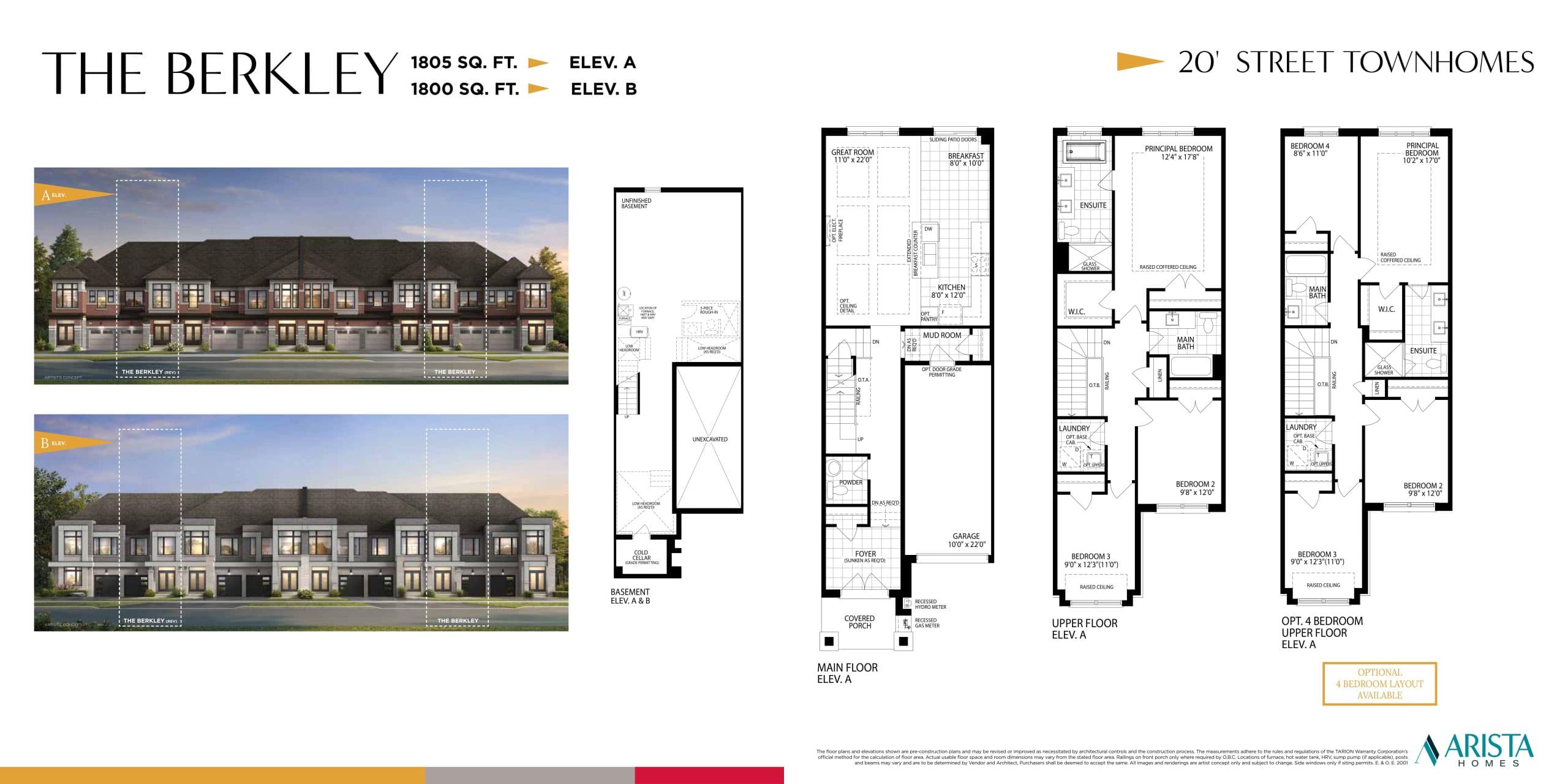 The Berkley Floor Plan at Oakpointe in Upper Joshua Creek Towns - 1805 sq.ft