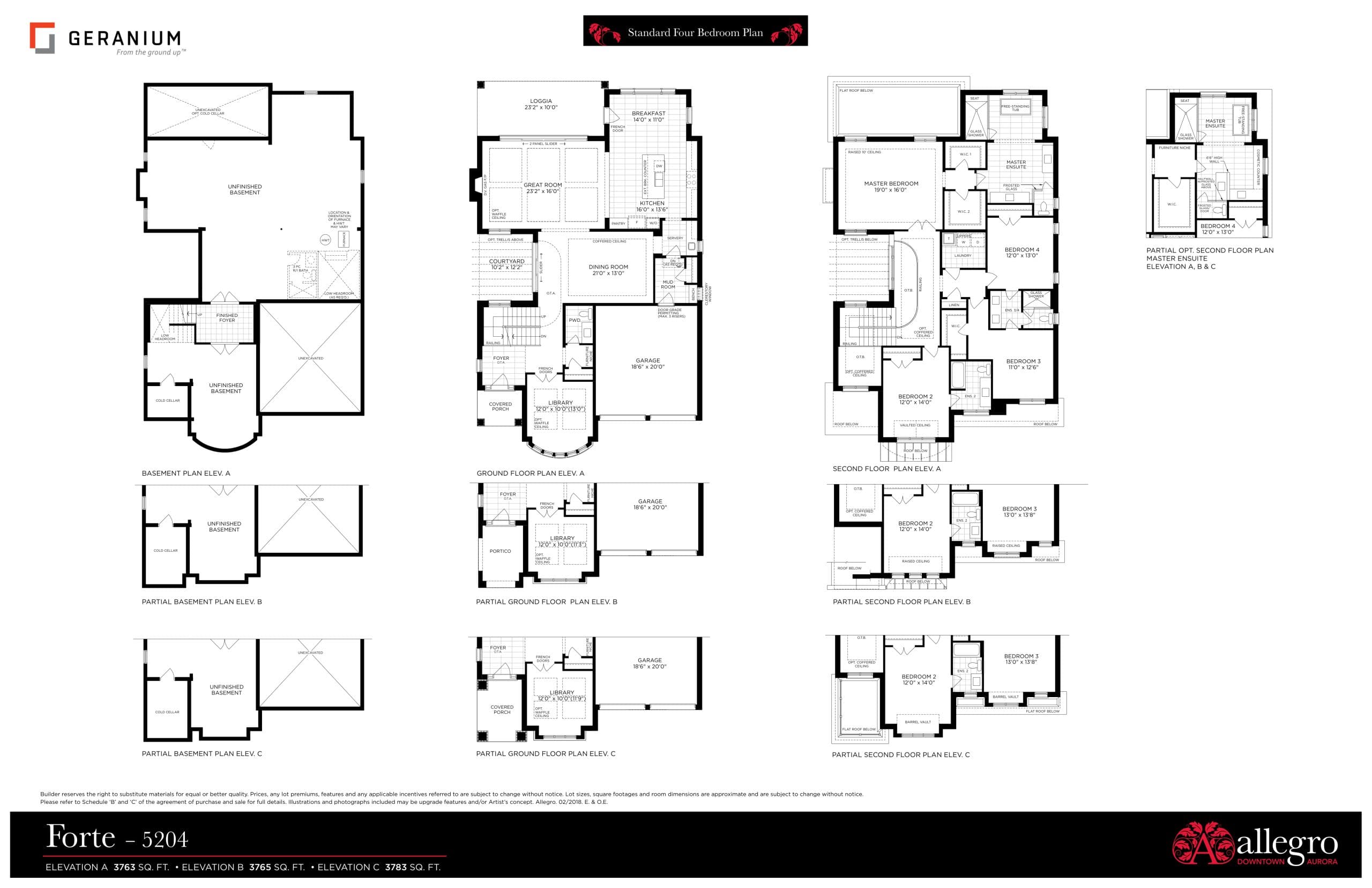 Forte - 5204 Floor Plan at Allegro Phase 3 - 3783 sq.ft