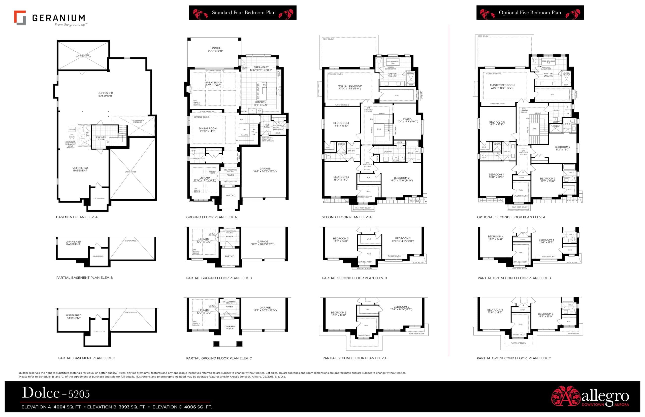 Dolce - 5205 Floor Plan at Allegro Phase 3 - 4006 sq.ft