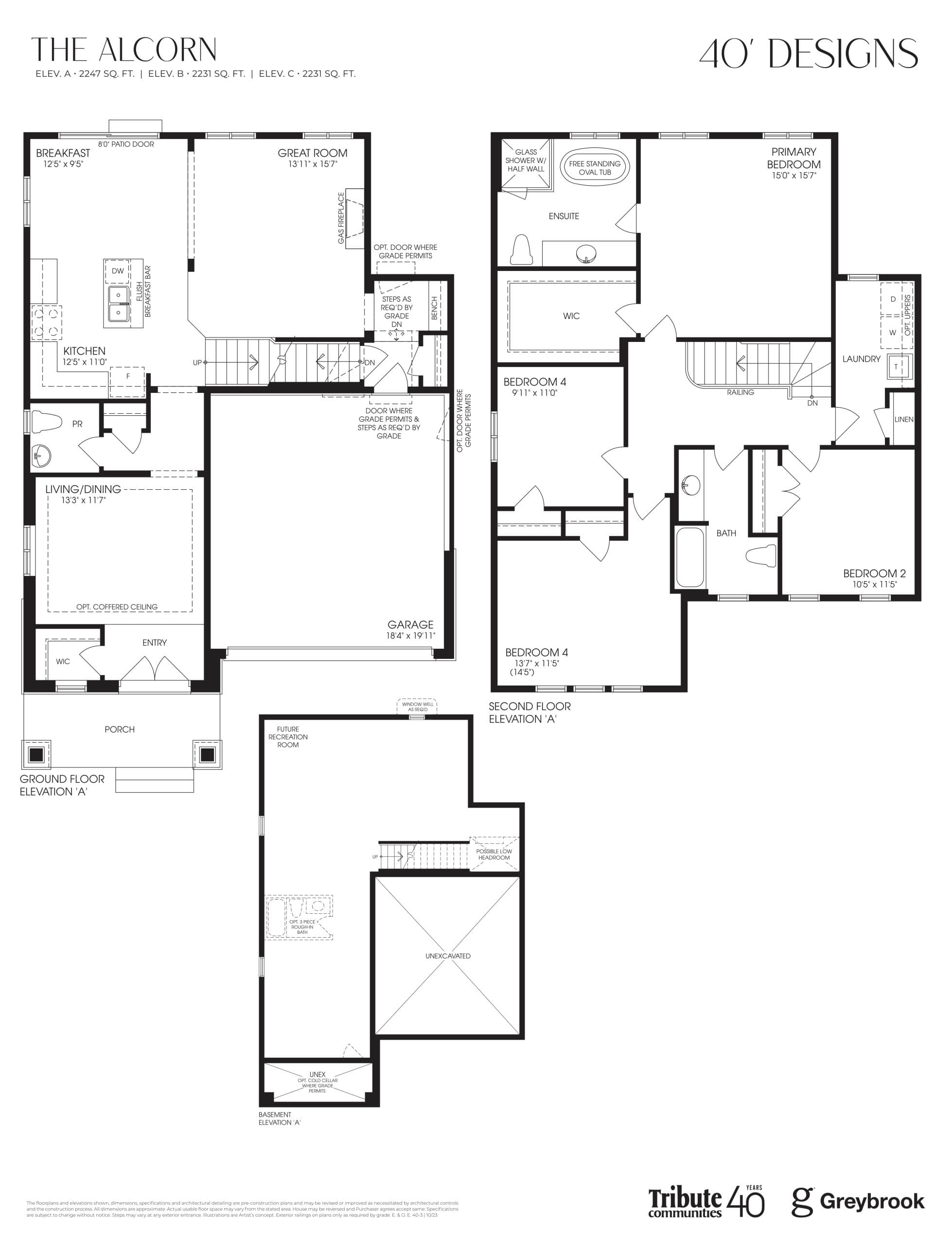 The Alcorn 40' Floor Plan at Lindsay Heights Towns - 2247 sq.ft