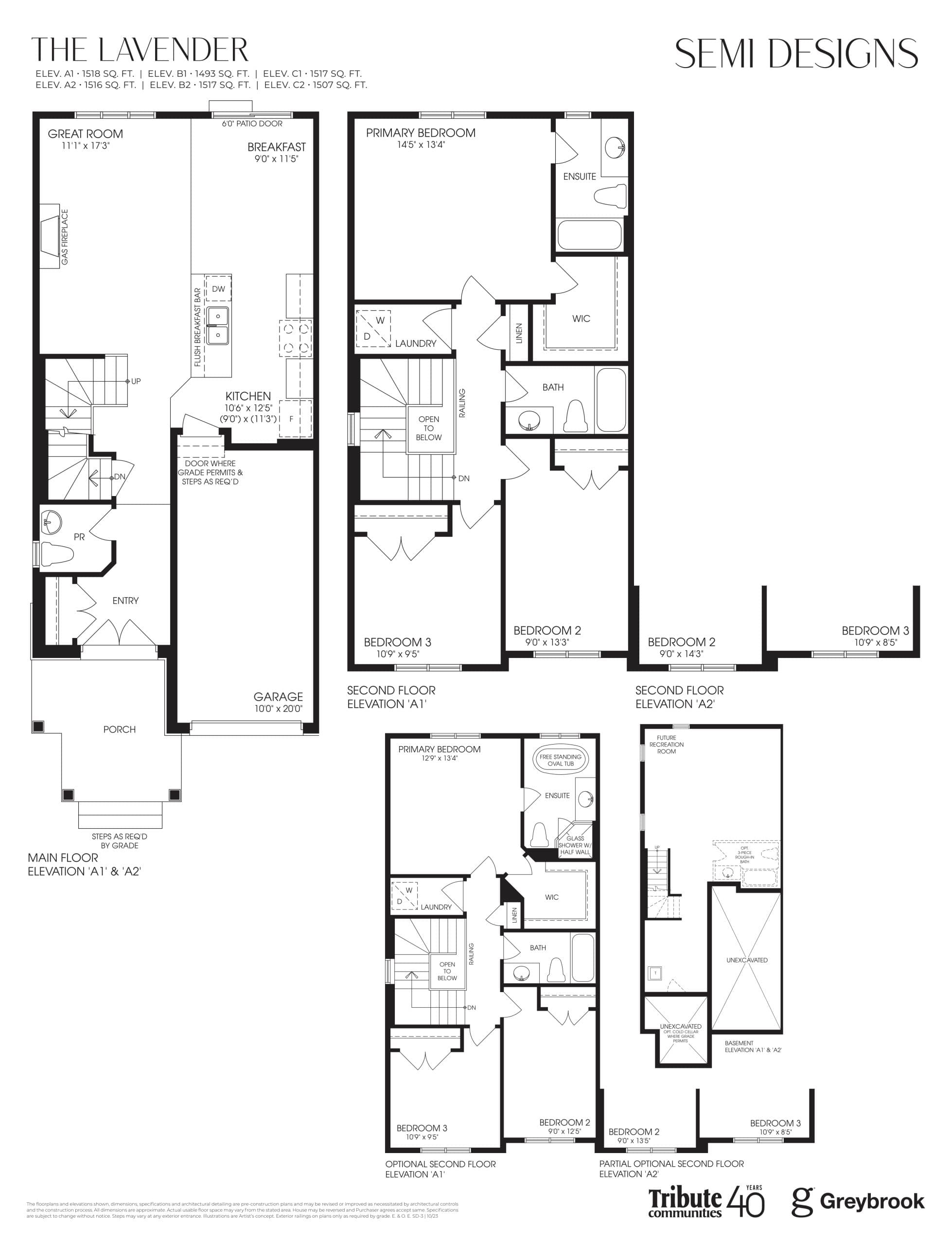 The Lavender 25' Floor Plan at Lindsay Heights Towns - 1518 sq.ft