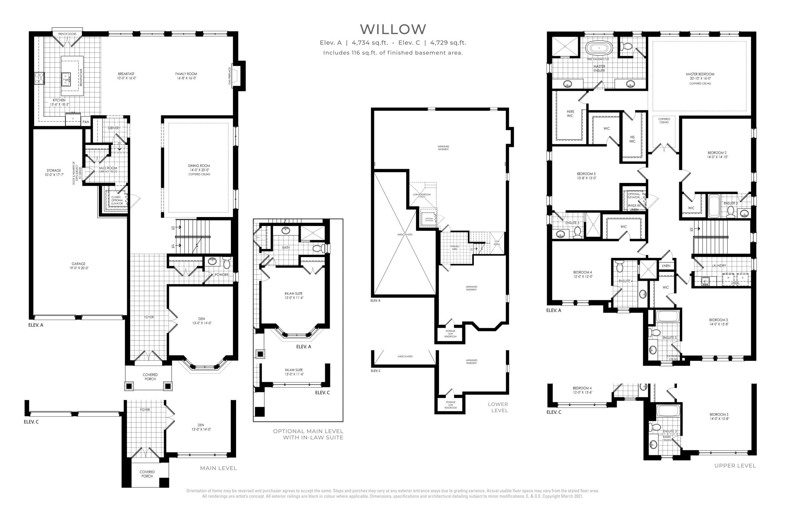 Willow Floor Plan at OakRidge Meadows by Regal Crest Homes - 4734 sq.ft