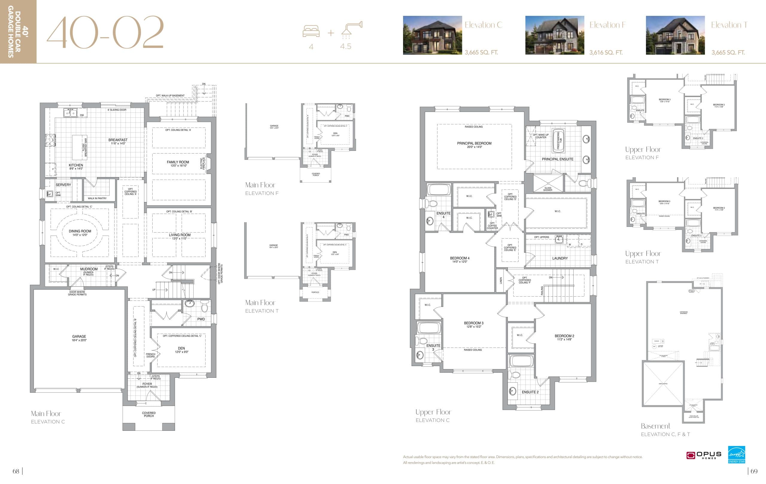 40-02 Floor Plan at The Castle Mile by OPUS Homes - 3665 sq.ft
