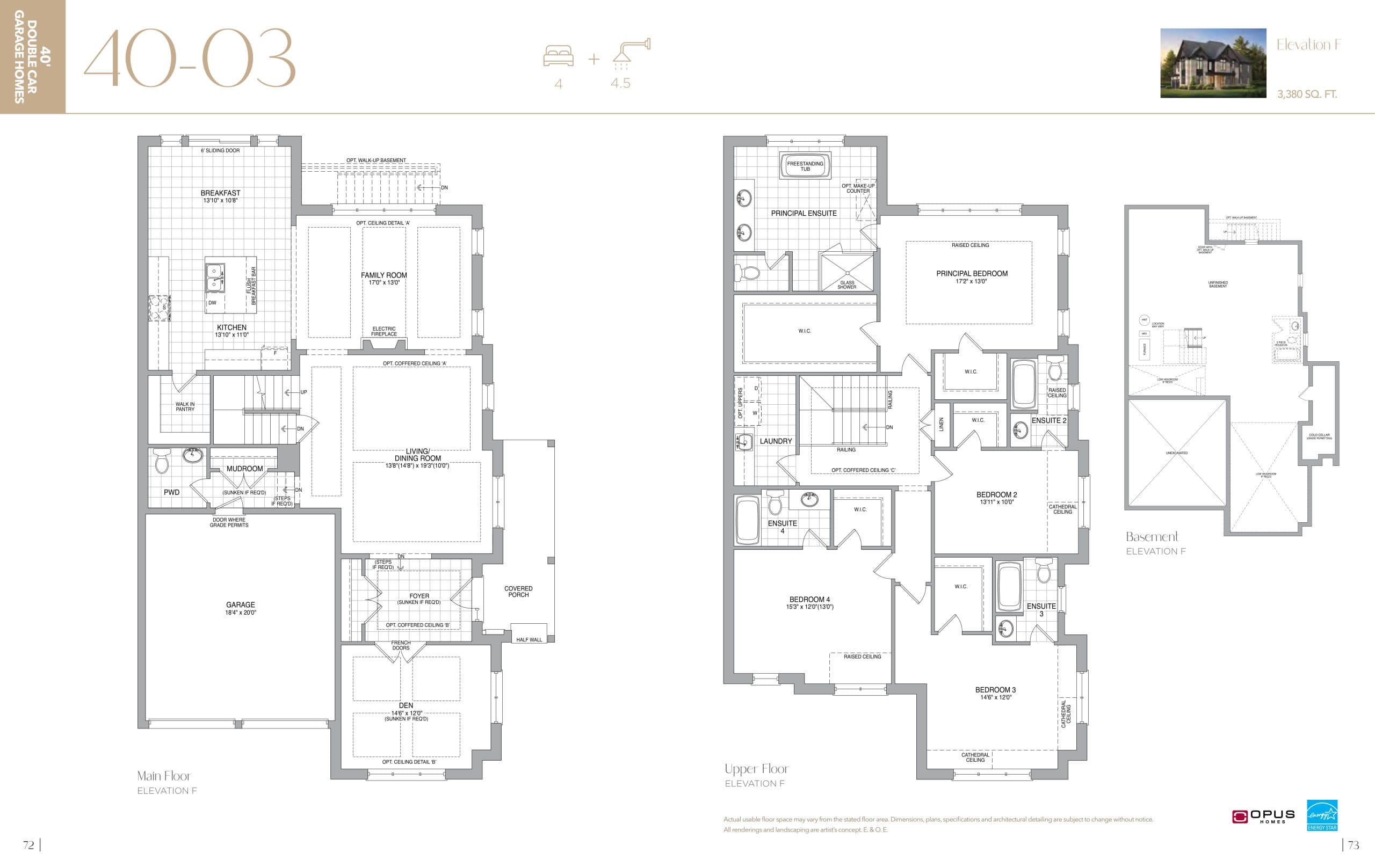 40-03 Floor Plan at The Castle Mile by OPUS Homes - 3380 sq.ft