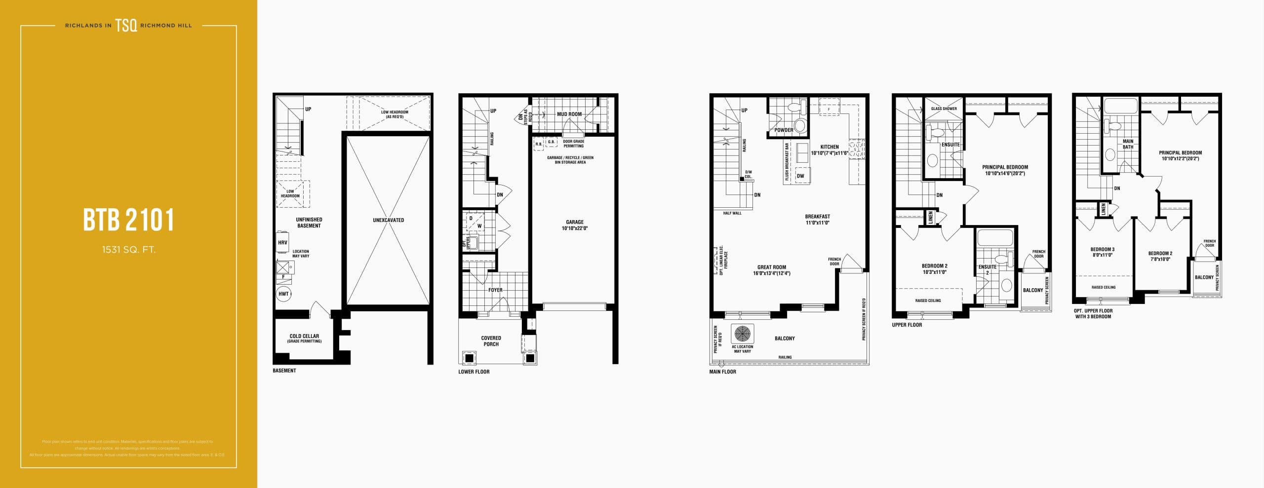 BTB 2101 Floor Plan at Townsquare Towns - 1531 sq.ft