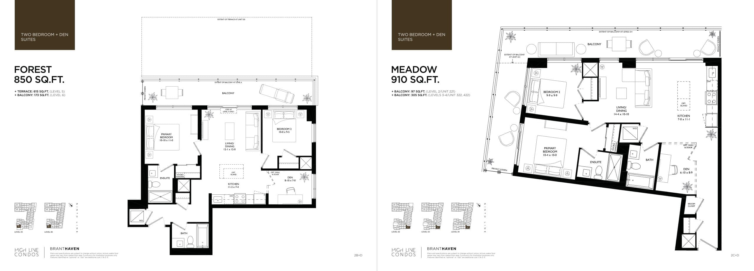 Forest Floor Plan at High Line Condos - 850 sq.ft