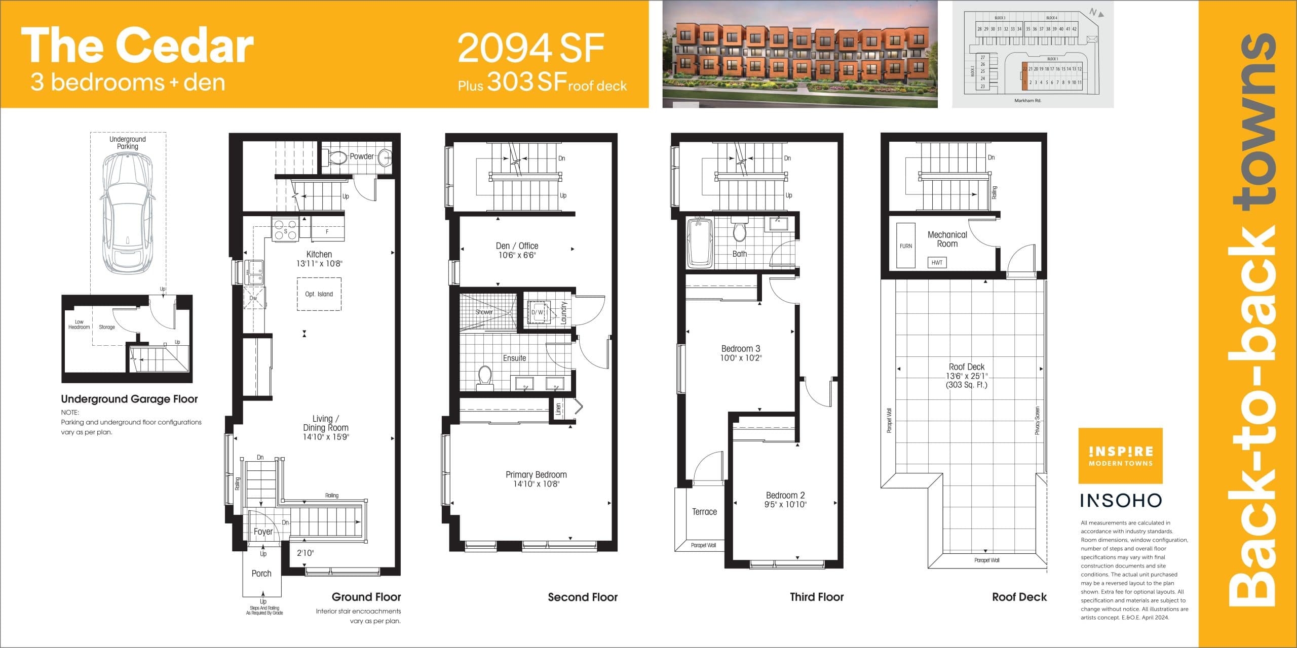 The Cedar Floor Plan at Inspire Modern Towns - 2094 sq.ft