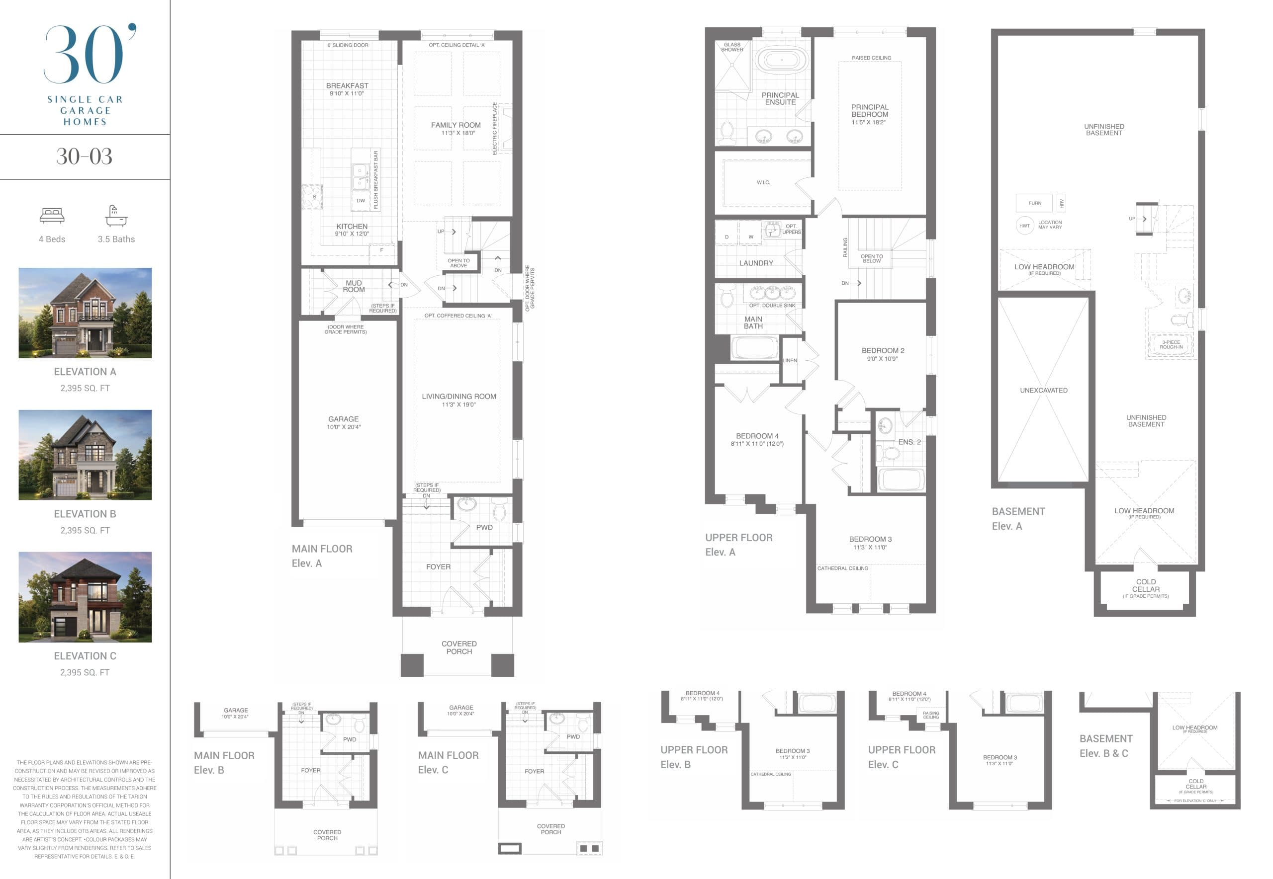 30-03 Floor Plan at Whitby Meadows by OPUS Homes - 2395 sq.ft