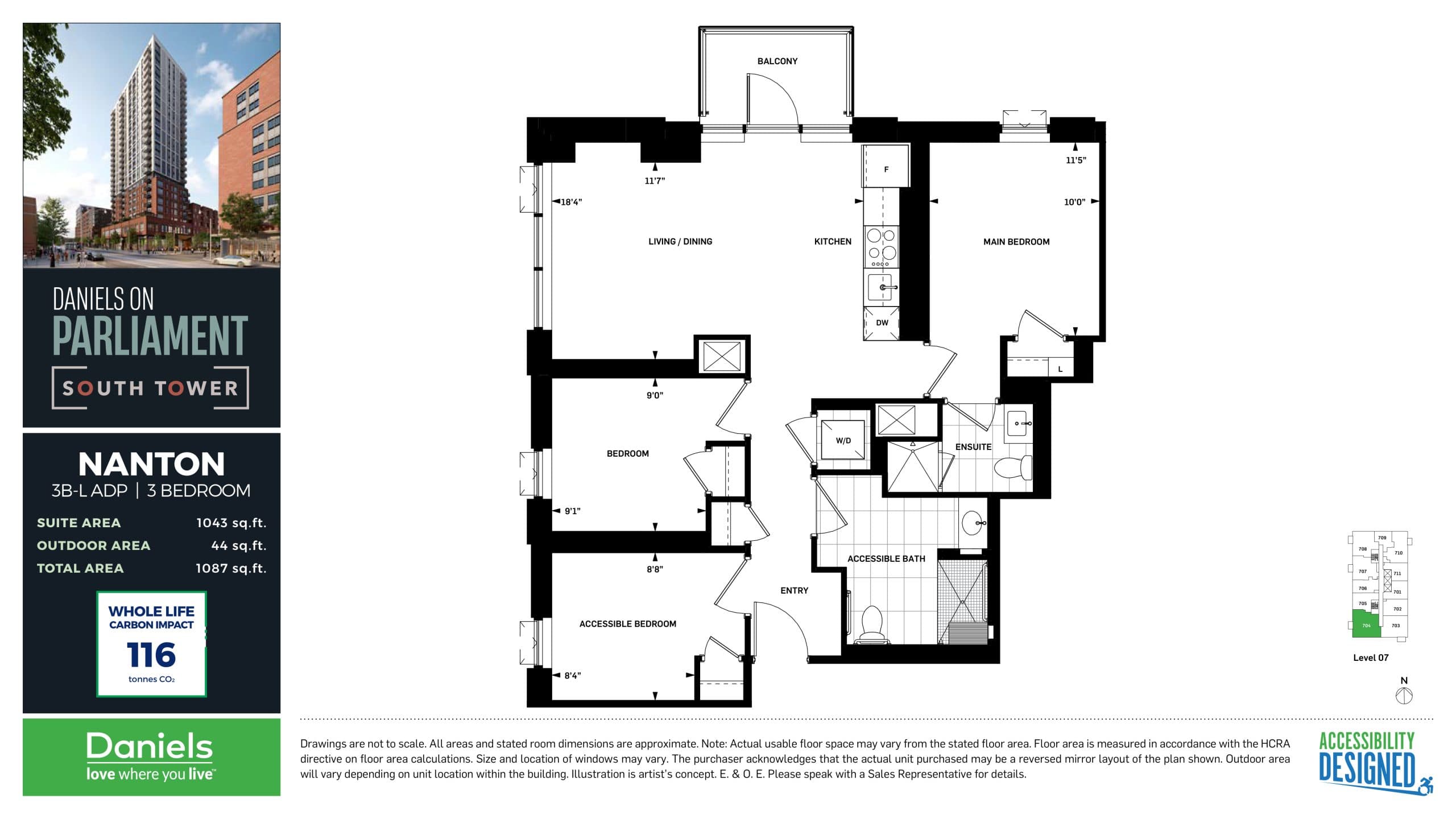 Nanton Floor Plan at Daniels on Parliament South Tower Condos - 1043 sq.ft